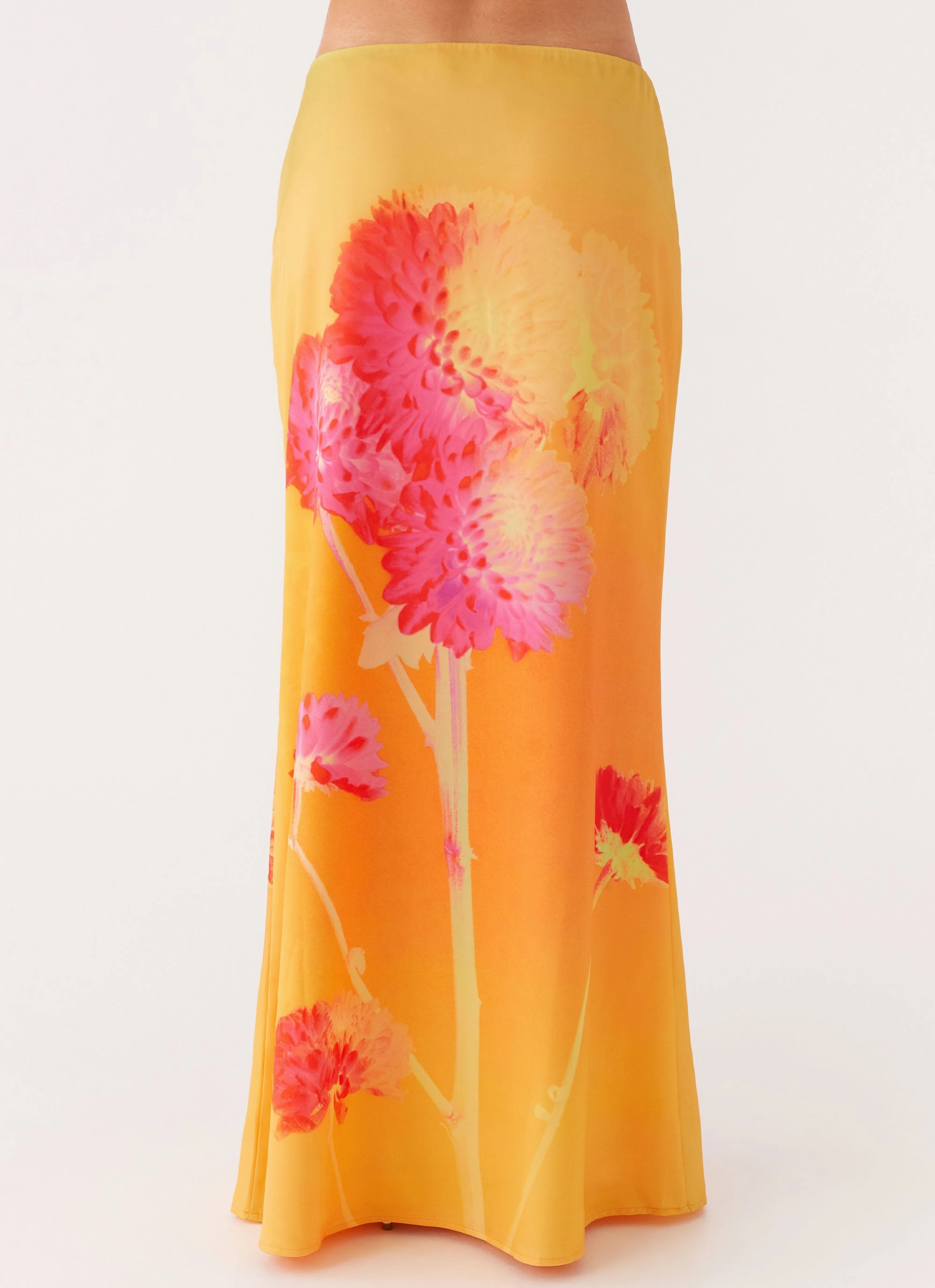 Marrakesh Maxi Skirt - Orange Floral Runway Inspired