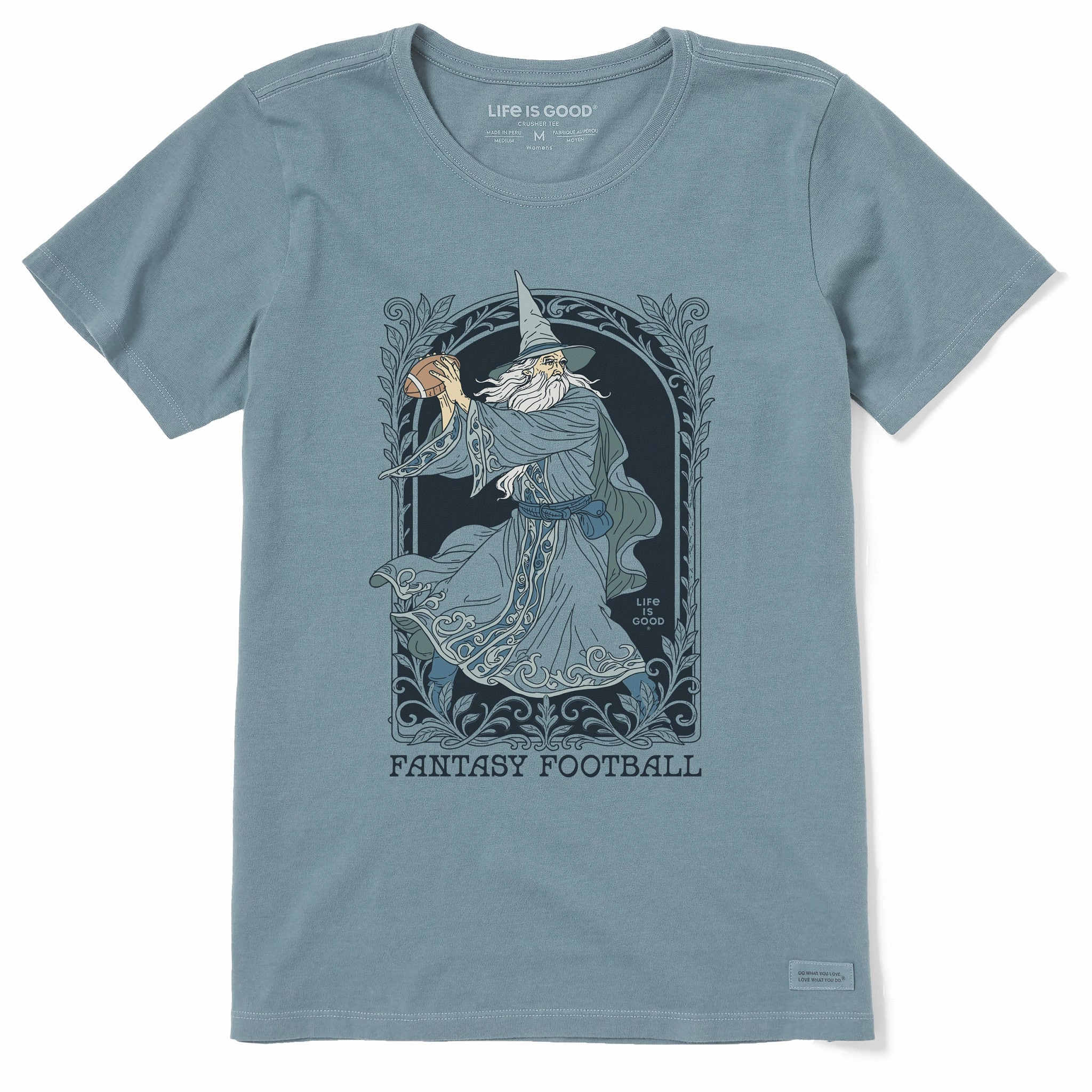 Women's Fantasy Football Wizard QB Short Sleeve Crusher Tee Trendy