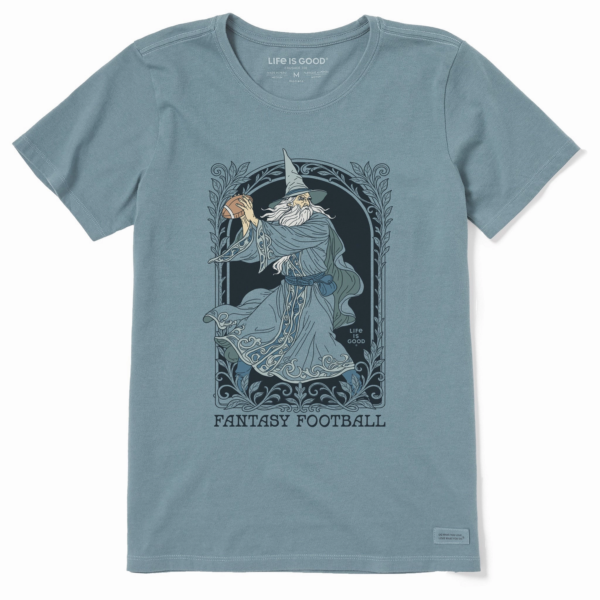 Women's Fantasy Football Wizard QB Short Sleeve Crusher Tee Cold Wash Optimized