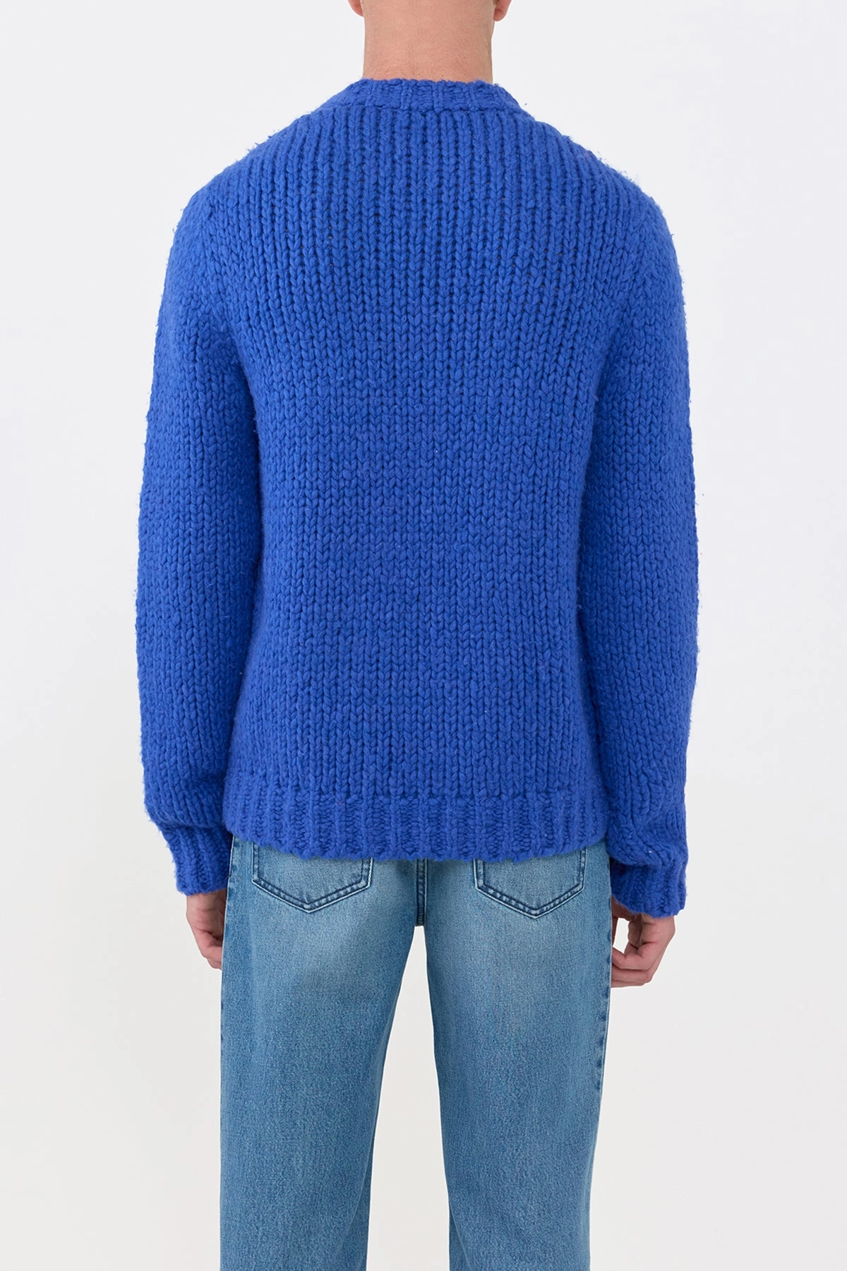 Seam Free Edges Lawrence Knit Sweater in Cobalt Welfat Cashmere