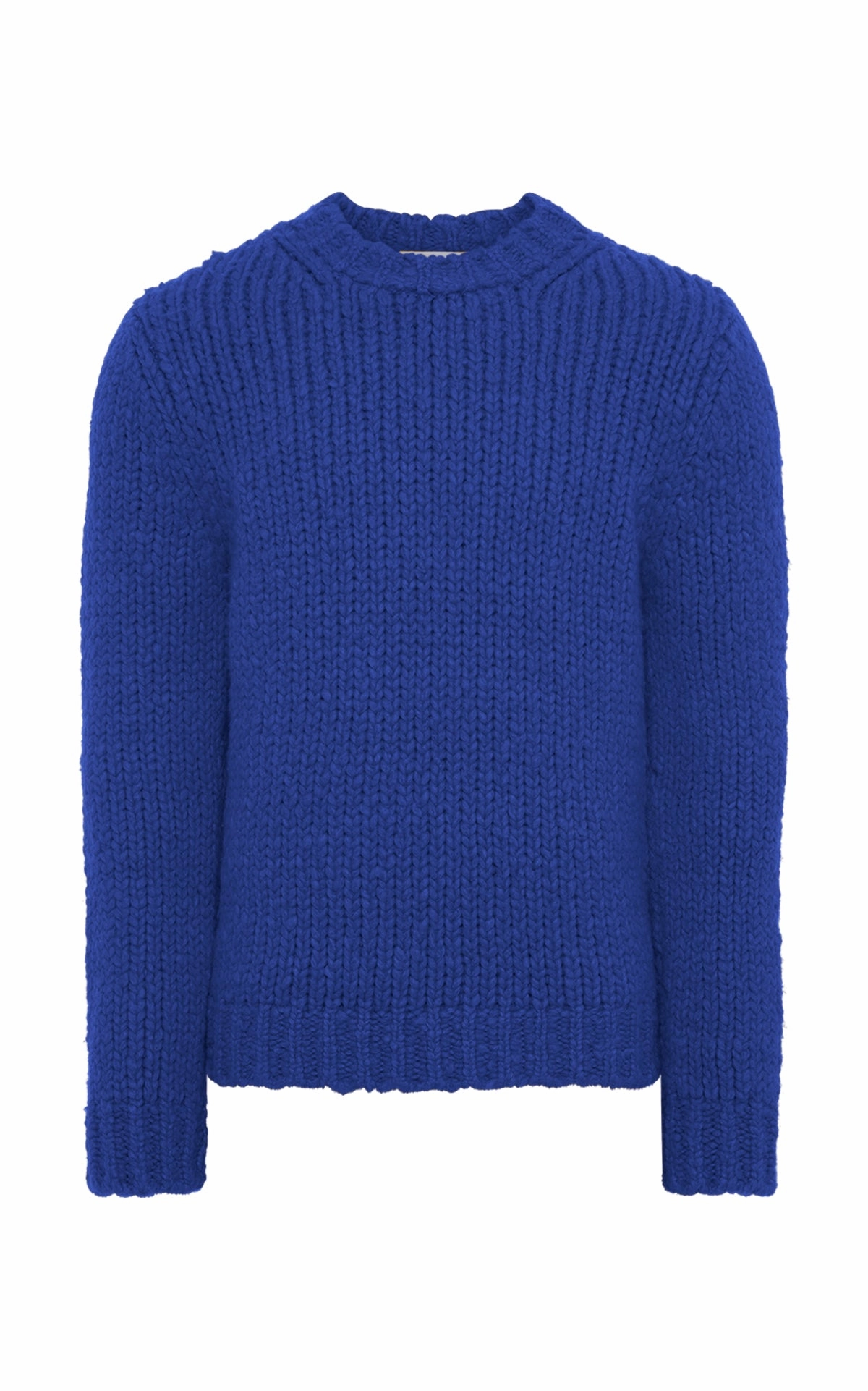 Lawrence Knit Sweater in Cobalt Welfat Cashmere Everyday Neutral Friction Resistant Edging