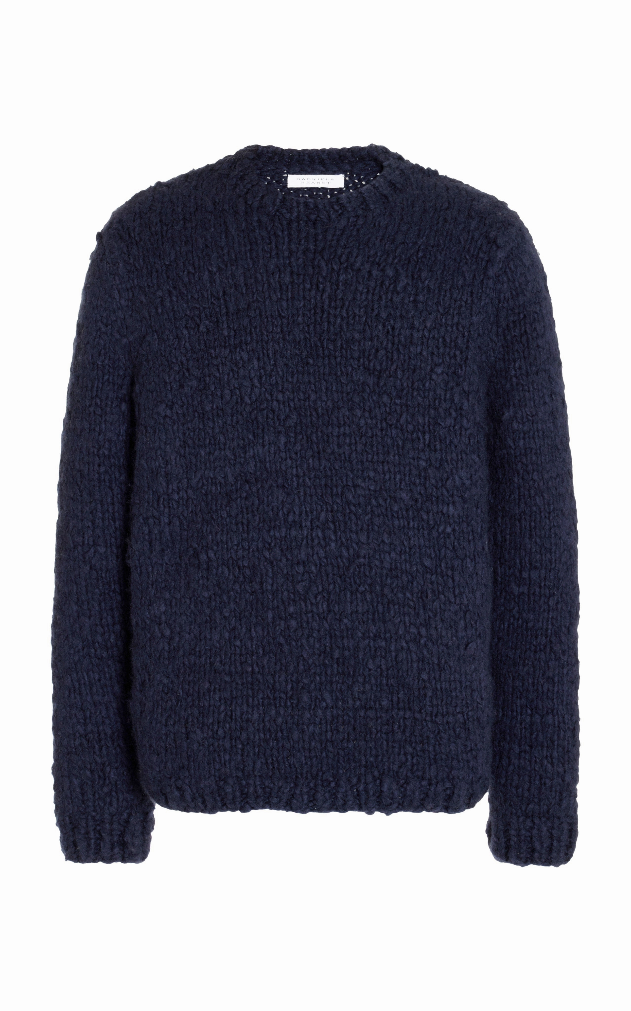 Overlock Edge Finish Lawrence Knit Sweater in Navy Welfat Cashmere