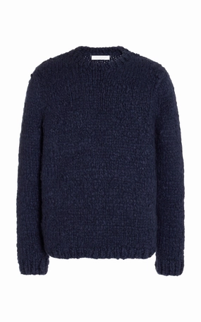 Spandex Integration Lawrence Knit Sweater in Navy Welfat Cashmere