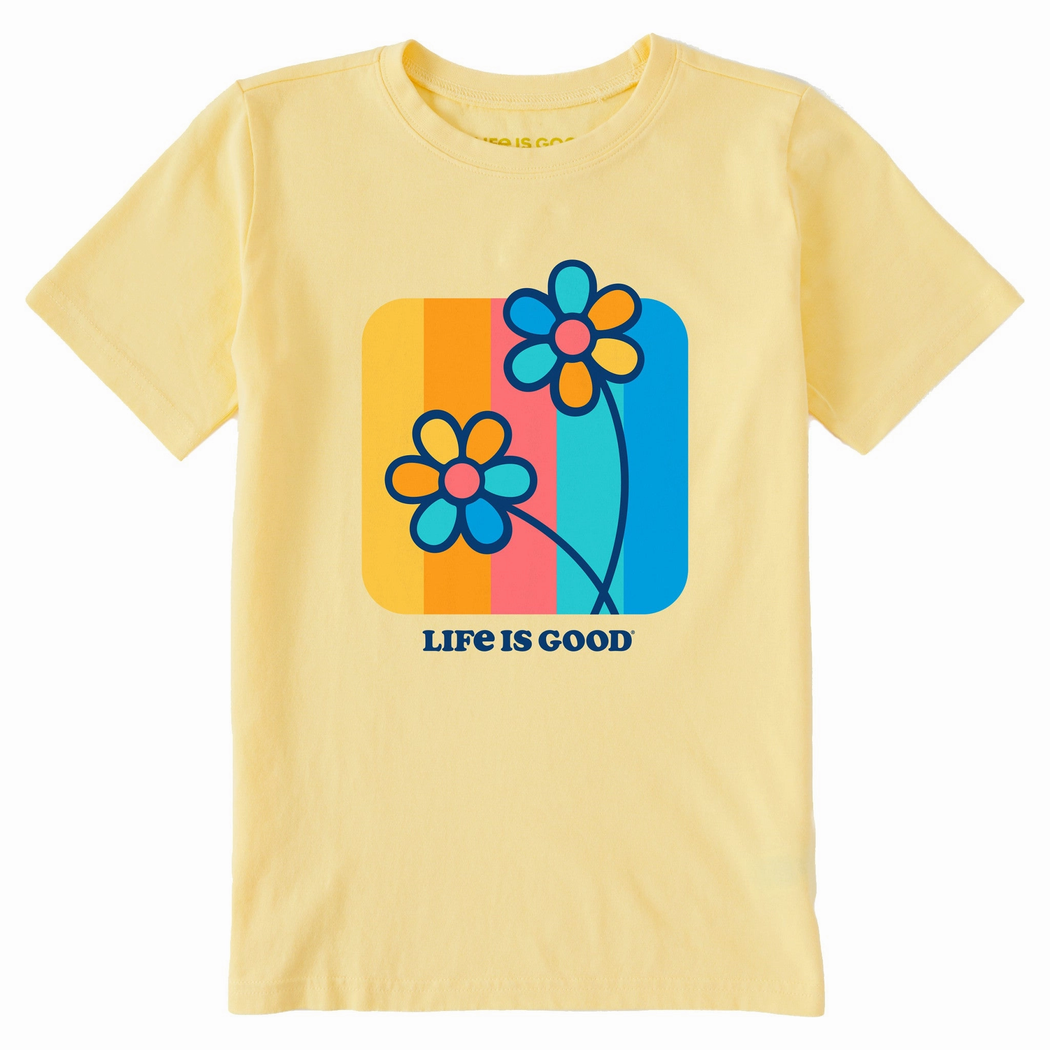 Premium Comfort Kids Stripey Flowers Short Sleeve Crusher Tee