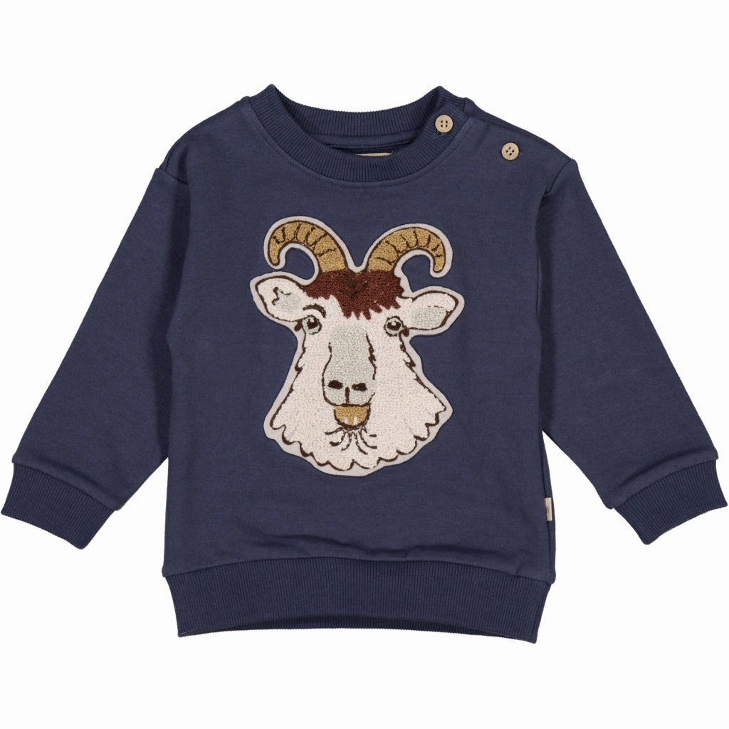 Warm Layering Sweatshirt Goat Terry Badge - sea storm