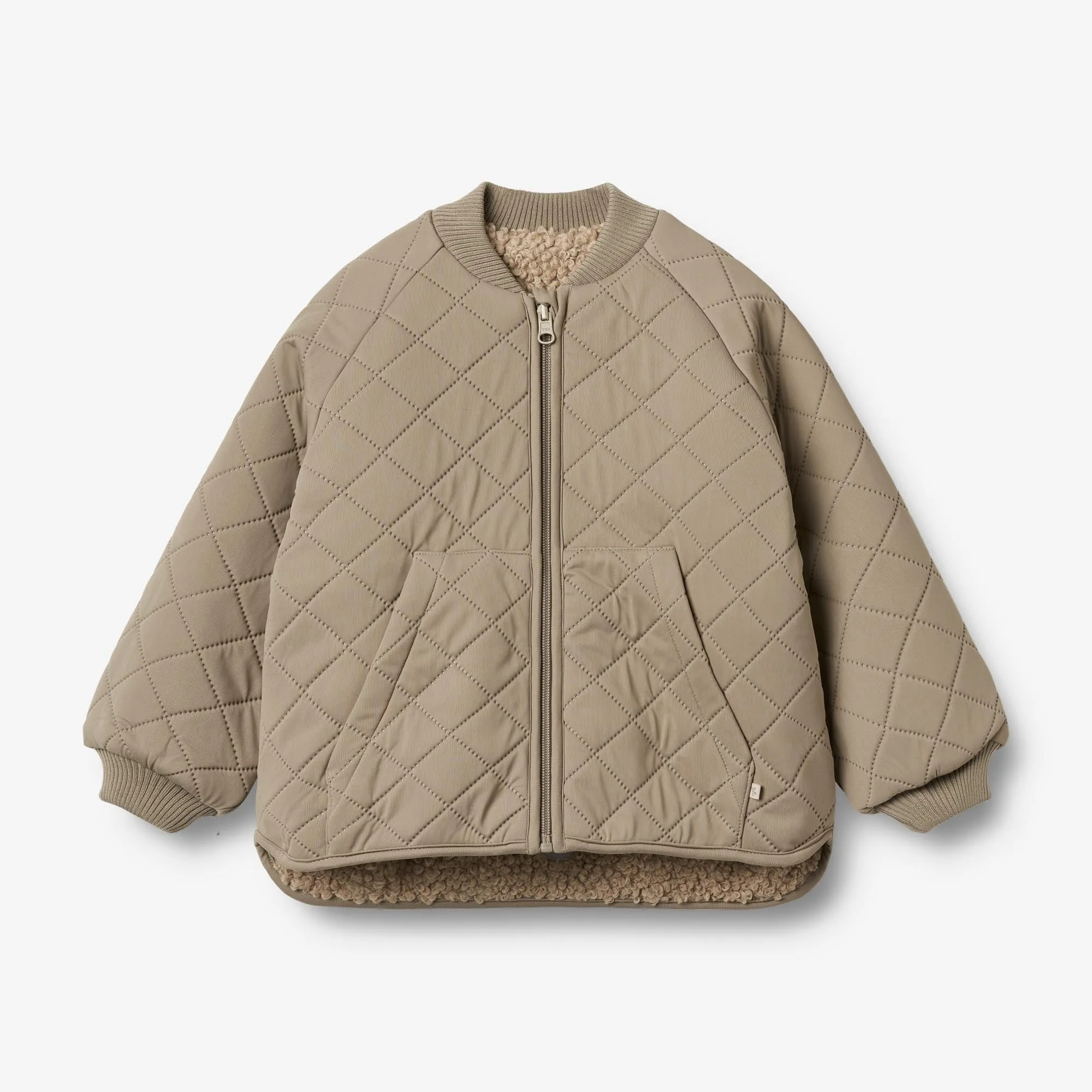 Reversible Thermo Jacket Lake - beige stone Noise Reduced Fabric Drop Tail Hem