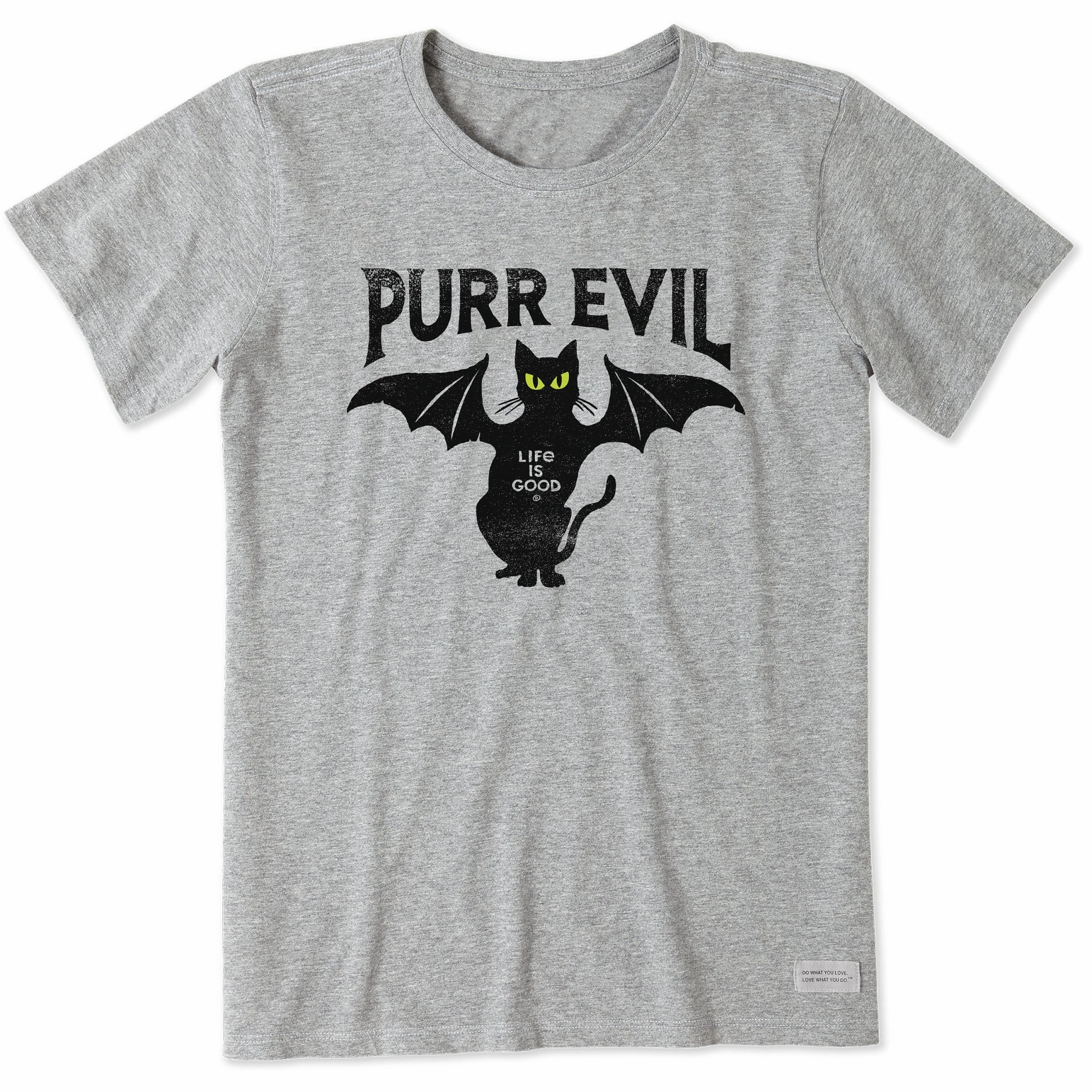 Odor Resistant Treatment suitable for all genders Women's Purr Evil Short Sleeve Crusher Tee