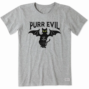 Urban Streetwear Comfy Flex Women's Purr Evil Short Sleeve Crusher Tee
