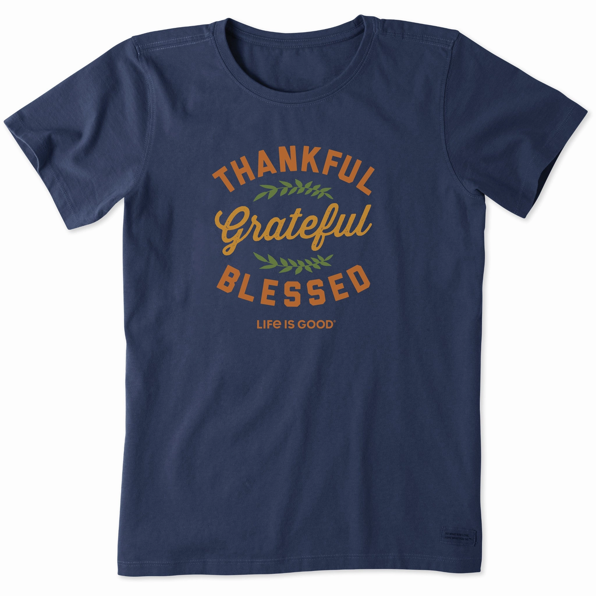 Casual Flex Design Women's Thankful Grateful Blessed Short Sleeve Crusher Tee