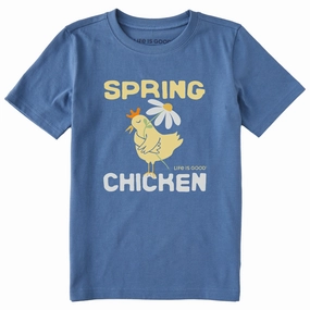 Kids Spring Chicken Short Sleeve Crusher Tee Essential Piece Raw Hem Finish