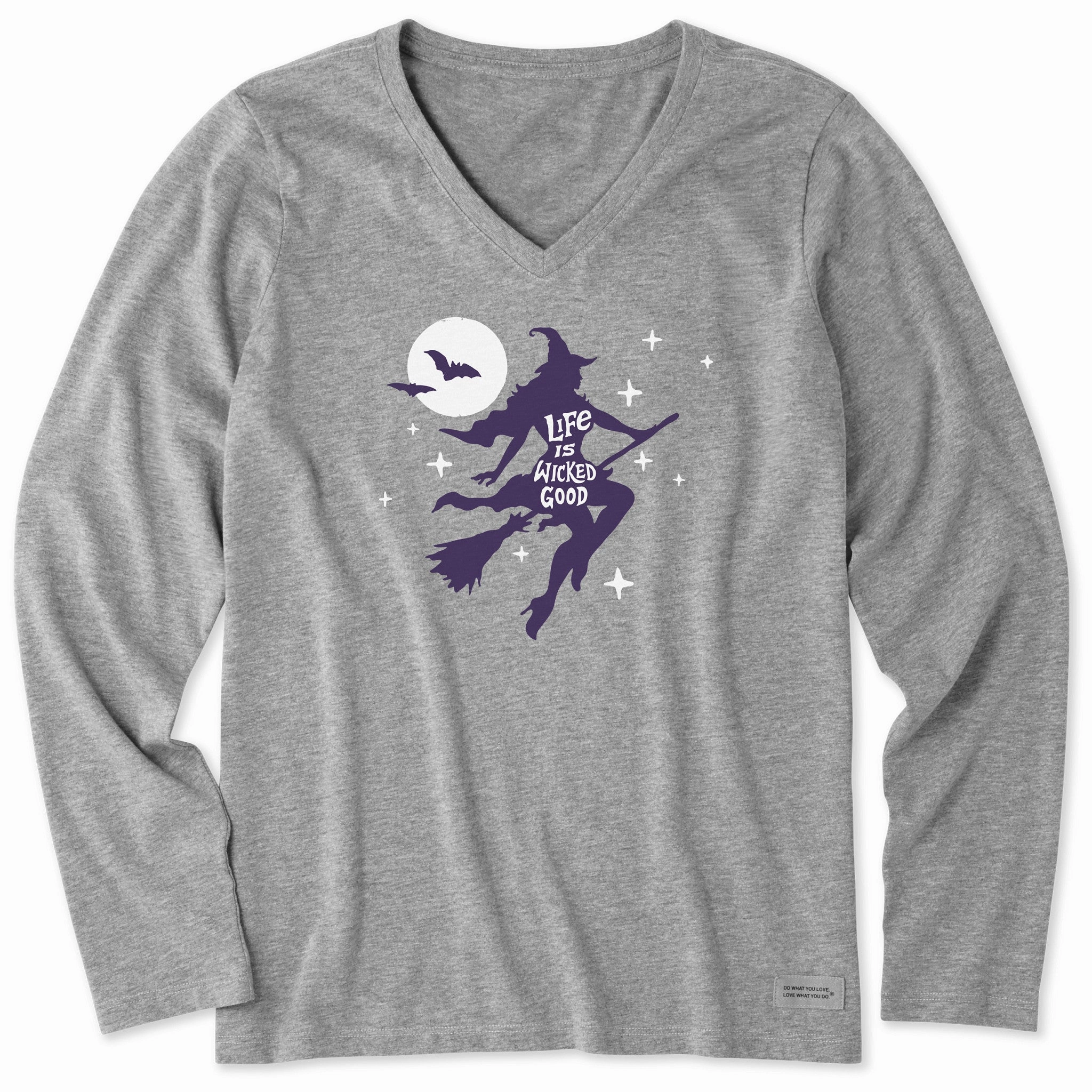 Casual Layering Wear Women's Life is Wicked Good Long Sleeve Crusher Vee