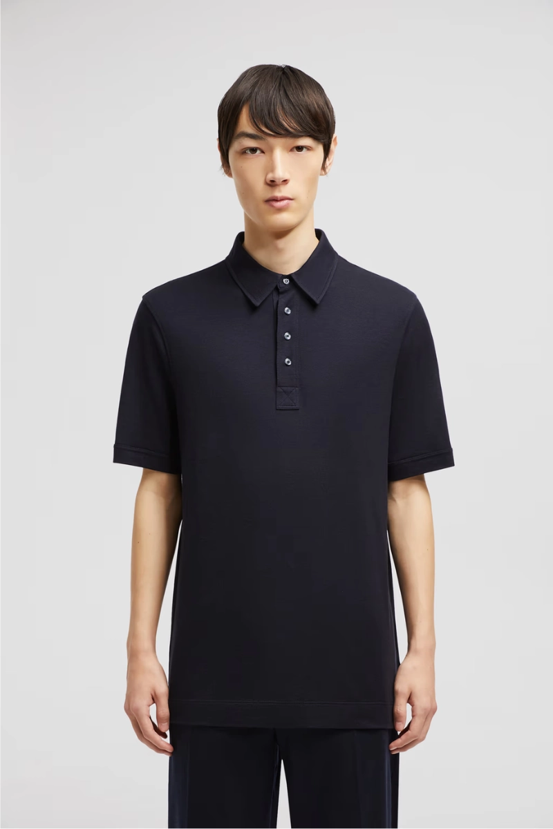 Comfy Base Leather Logo Patch Polo