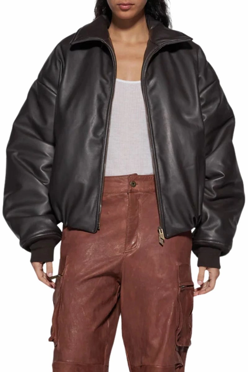 Leather Puffer Jacket Probability Lust