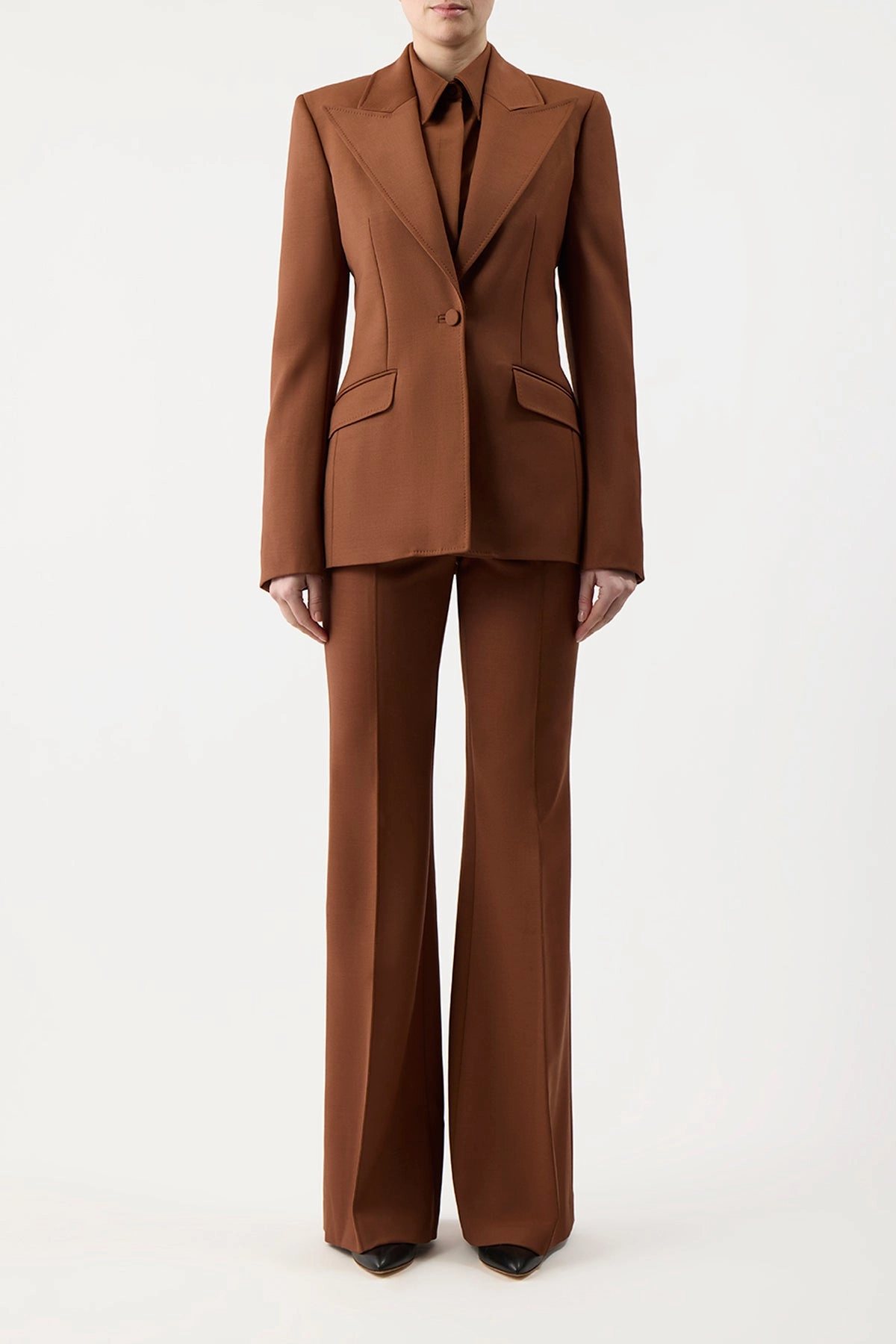 Tailored Comfort Chic Tailoring Leiva Blazer in Cognac Sportswear Wool