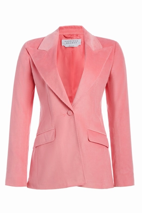 Perfect Comfort Wear Elegant Layers Leiva Blazer in Rosa Sea Island Cotton Corduroy