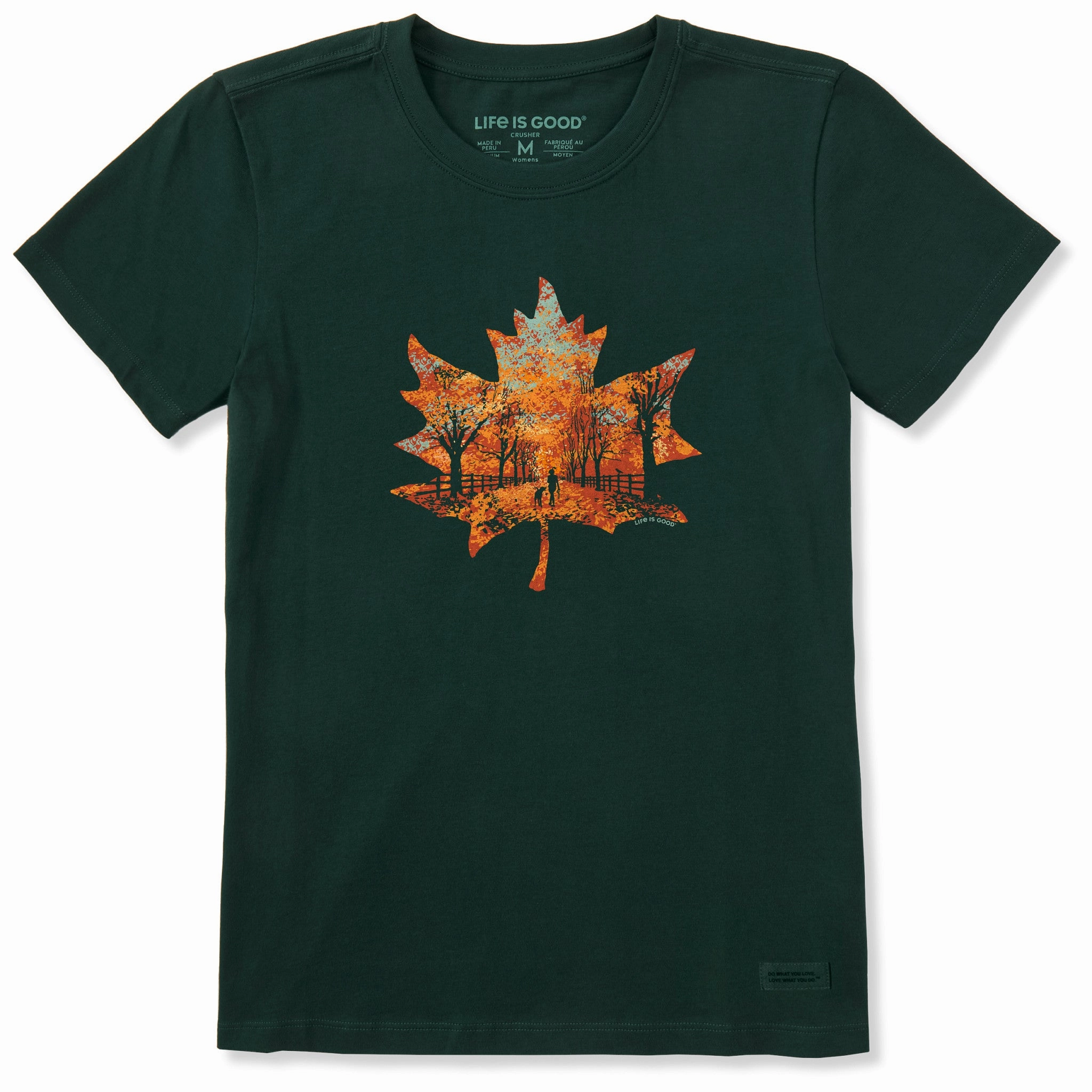 Women's Leaf Your Worries Behind Short Sleeve Crusher Tee Flexible Waist Casual Chic