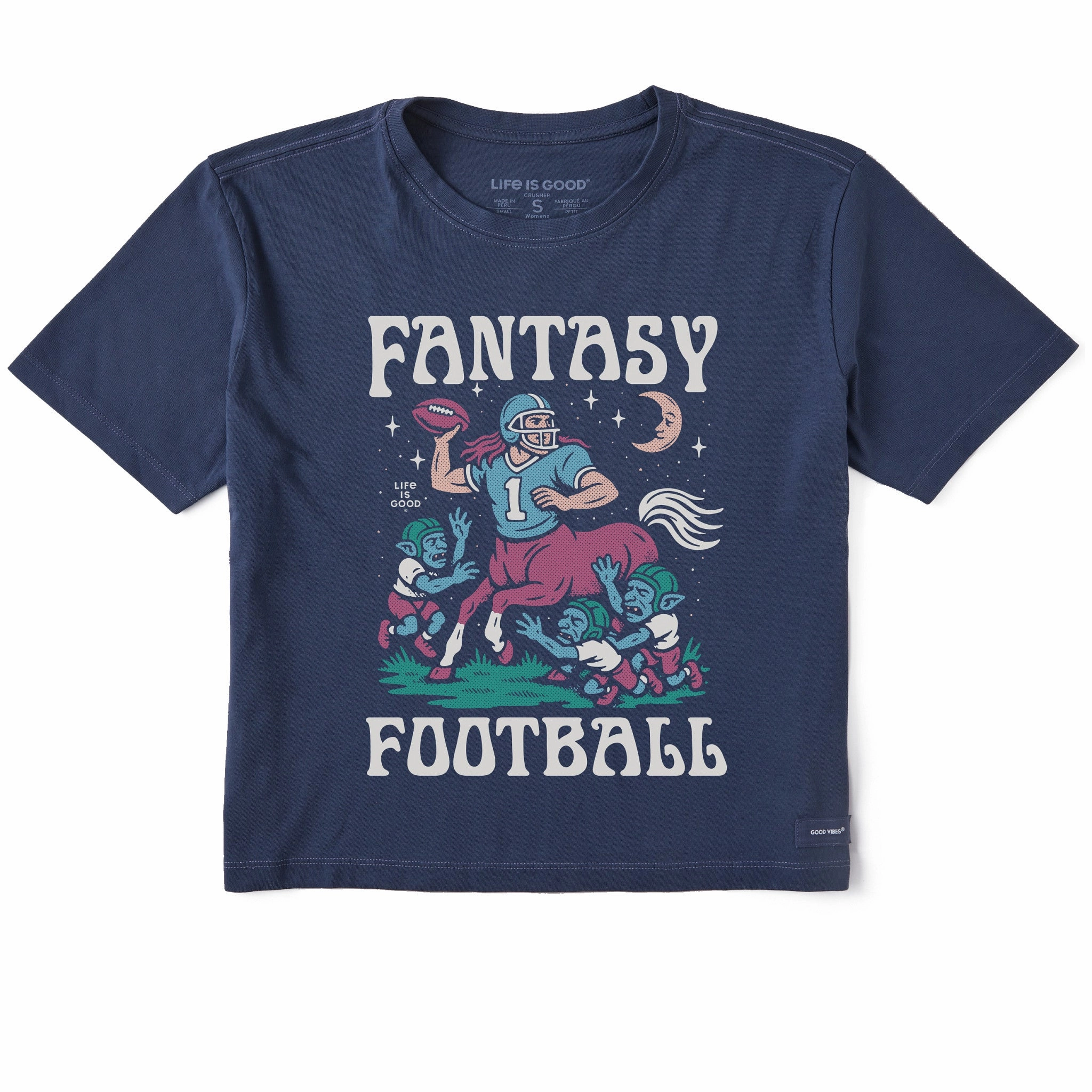 Women's Fantasy Football Centaur v. Goblins Short Sleeve Crusher Boxy Tee AntiStaticFinish