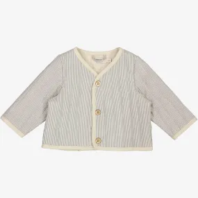 Anti Slip Collar Quilt Jacket Saxo | Baby - classic blue stripe