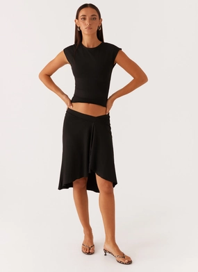Mood Outfit Shes A Lady Midi Skirt - Black
