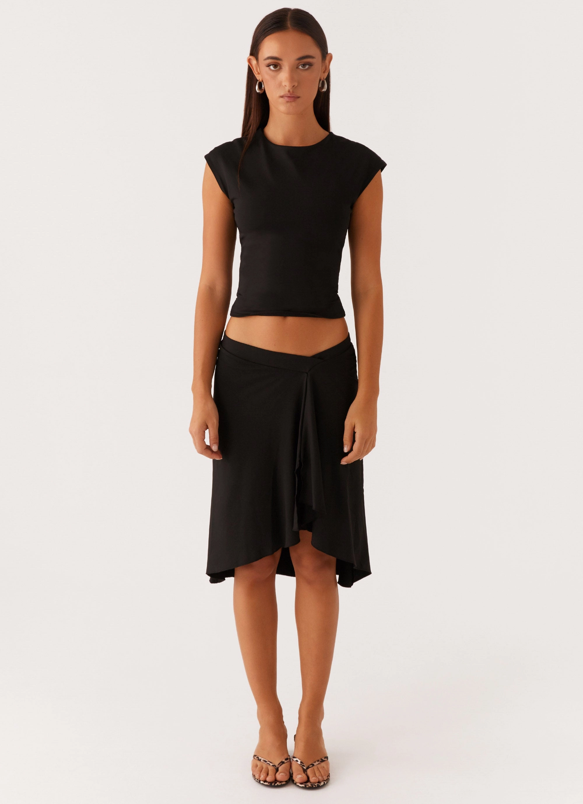 Fashion Week Ready Shes A Lady Midi Skirt - Black