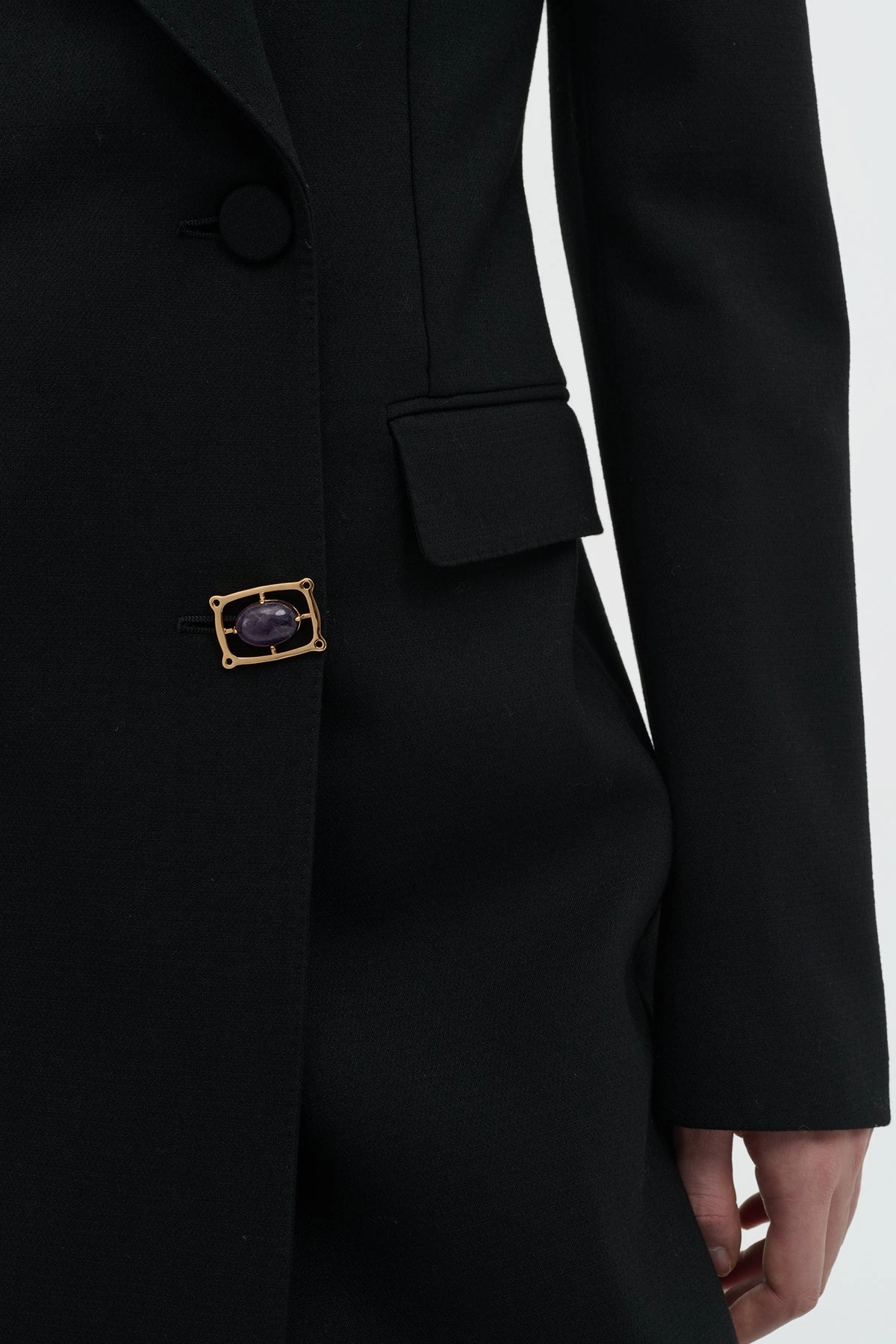 Timeless Work Look Stylish Layers Julien Coat in Black Recycled Wool