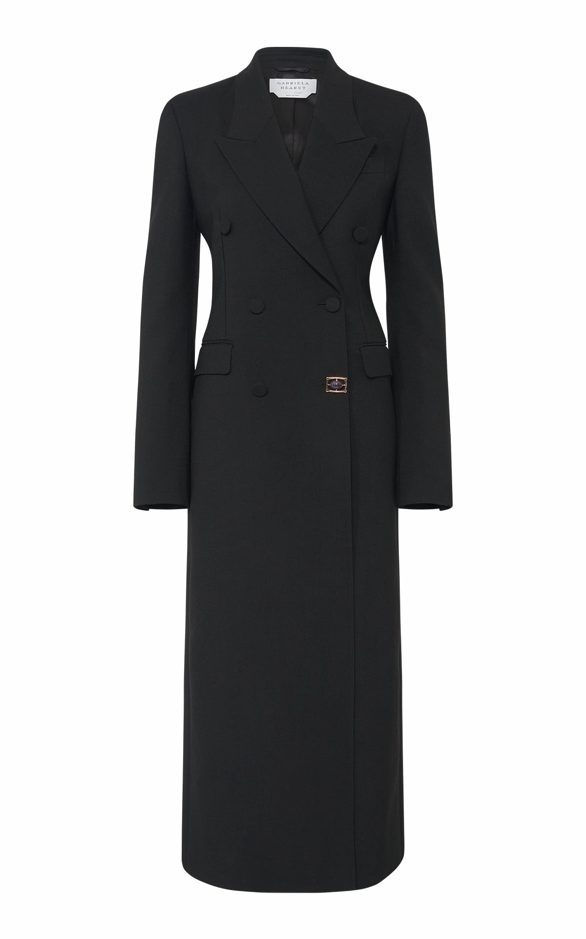 Fashionable Wear Tailored Style Julien Coat in Black Recycled Wool