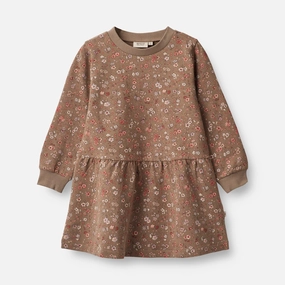 Sweat Dress Zenia - cocoa brown meadow Soft Hue Collared