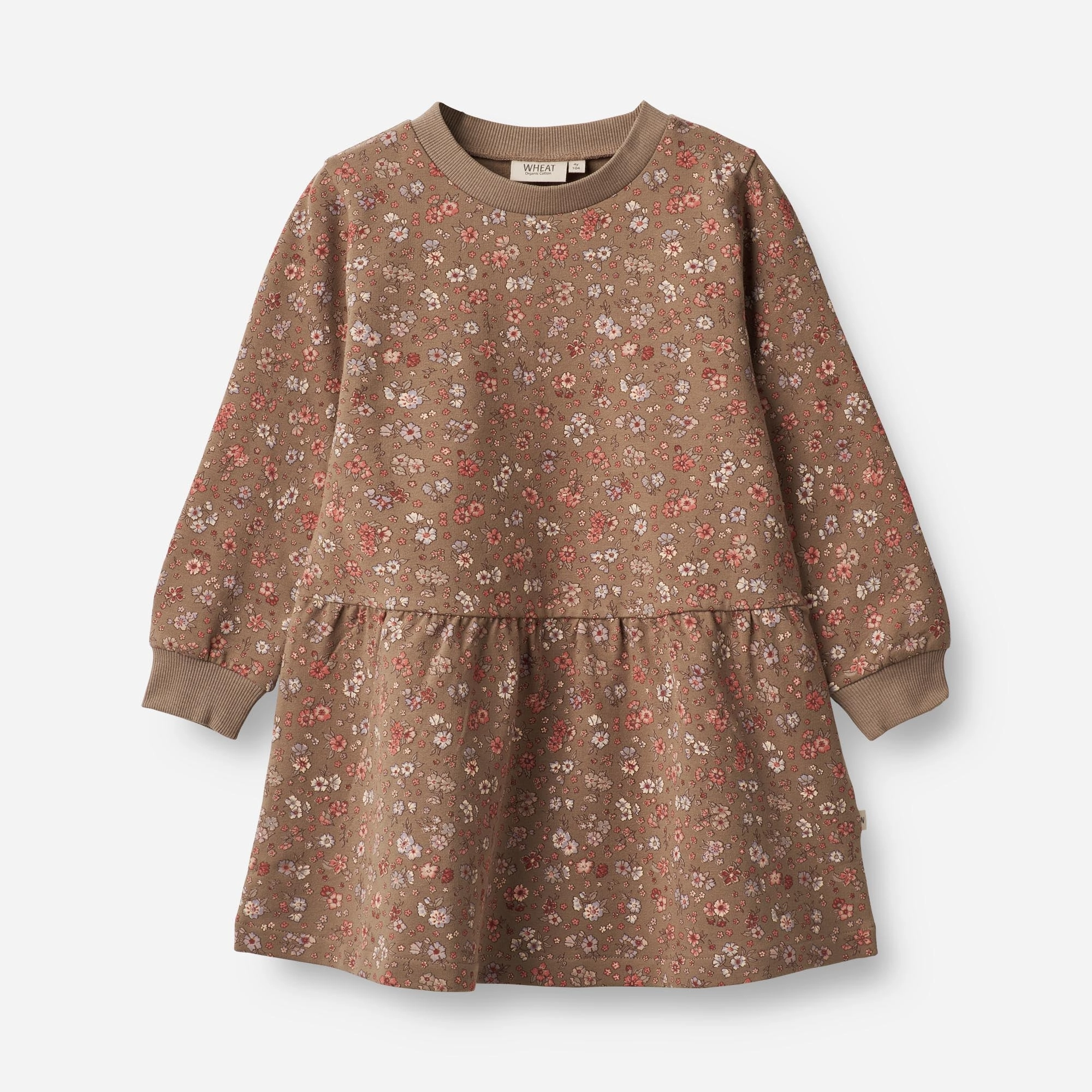 Sweat Dress Zenia - cocoa brown meadow Soft Hue Collared