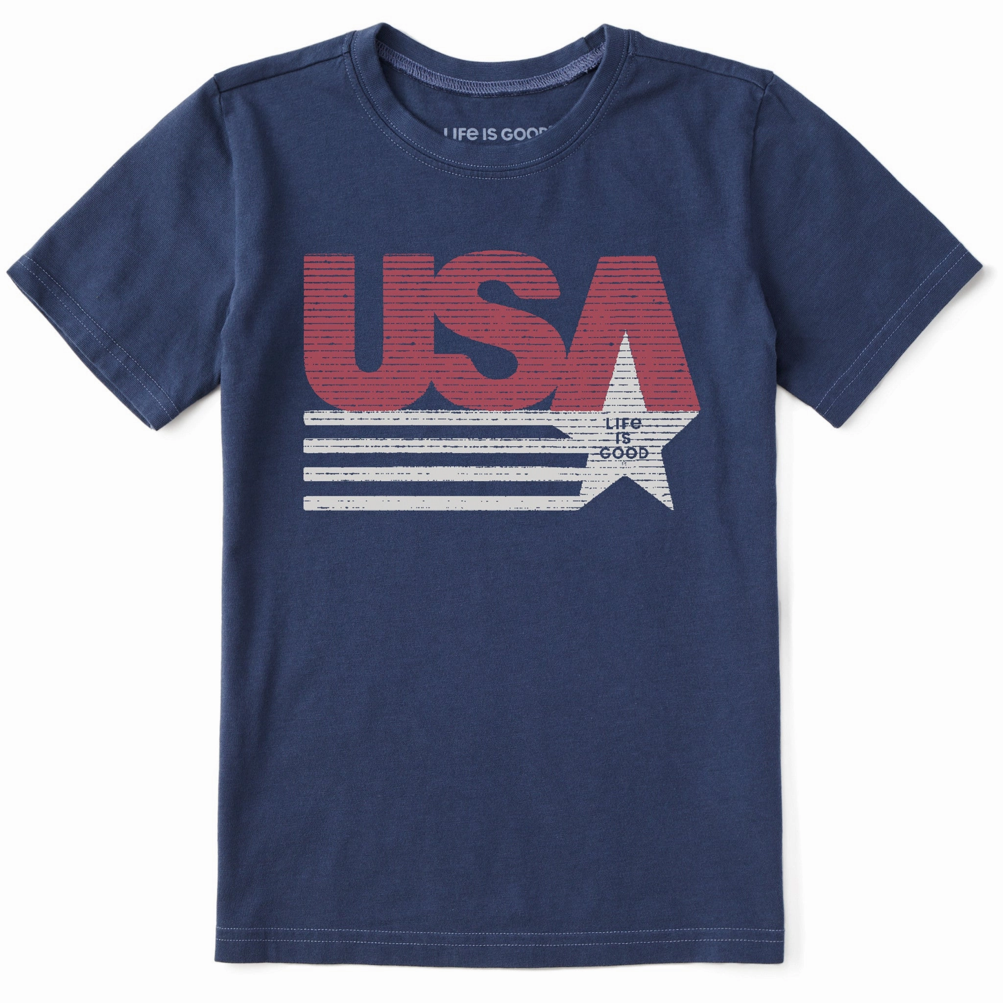 Personalized Easy Look Kids USA Shooting Star Short Sleeve Crusher Tee