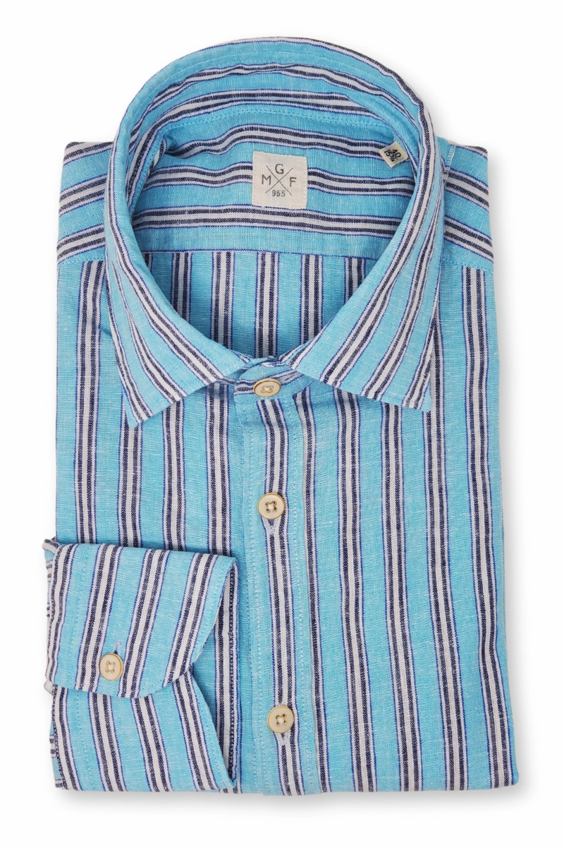 Trendy Layer Linen Stripe Shirt