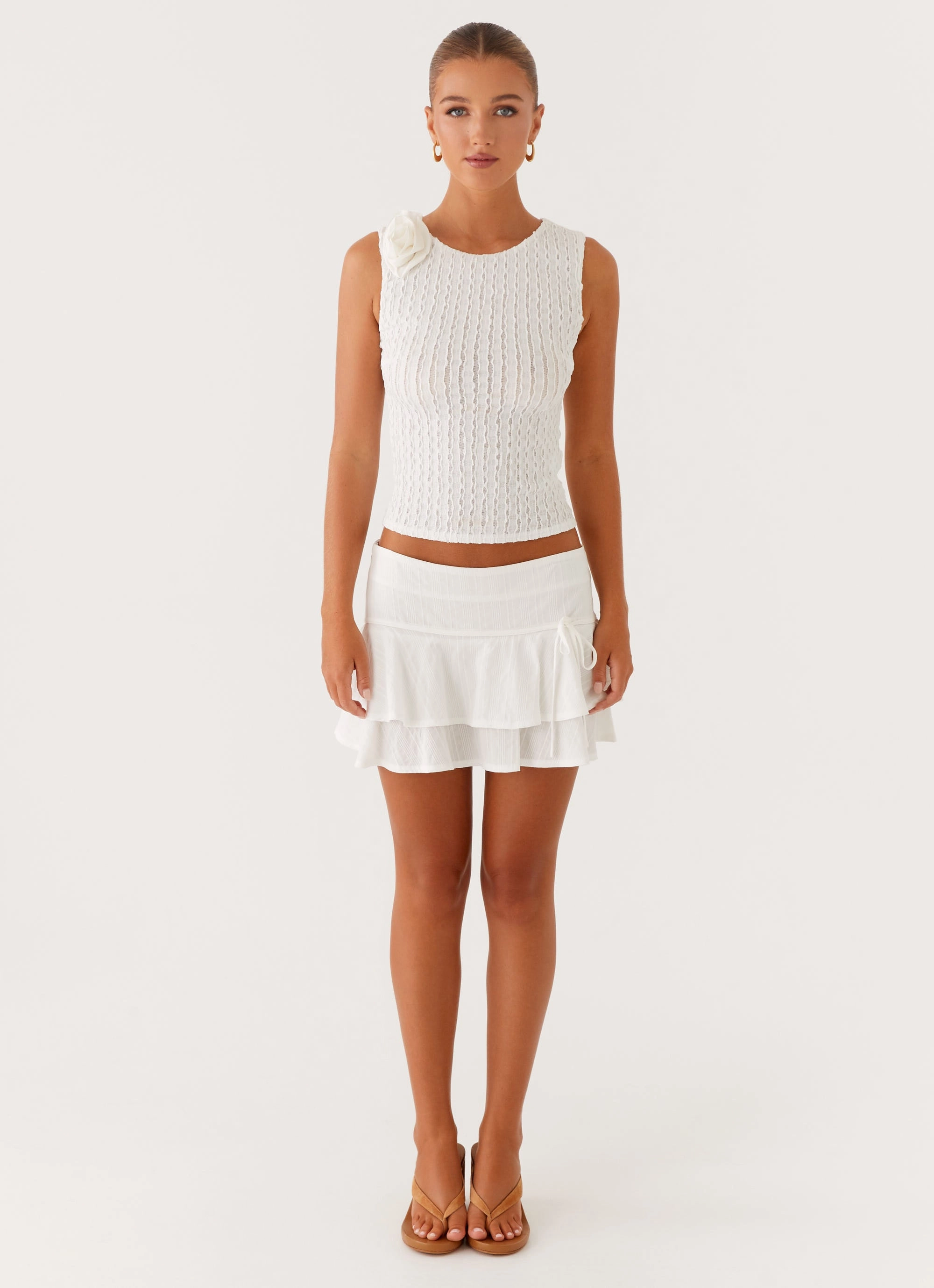 Soft Mood Breezy Style Lisbon Mini Skirt - White