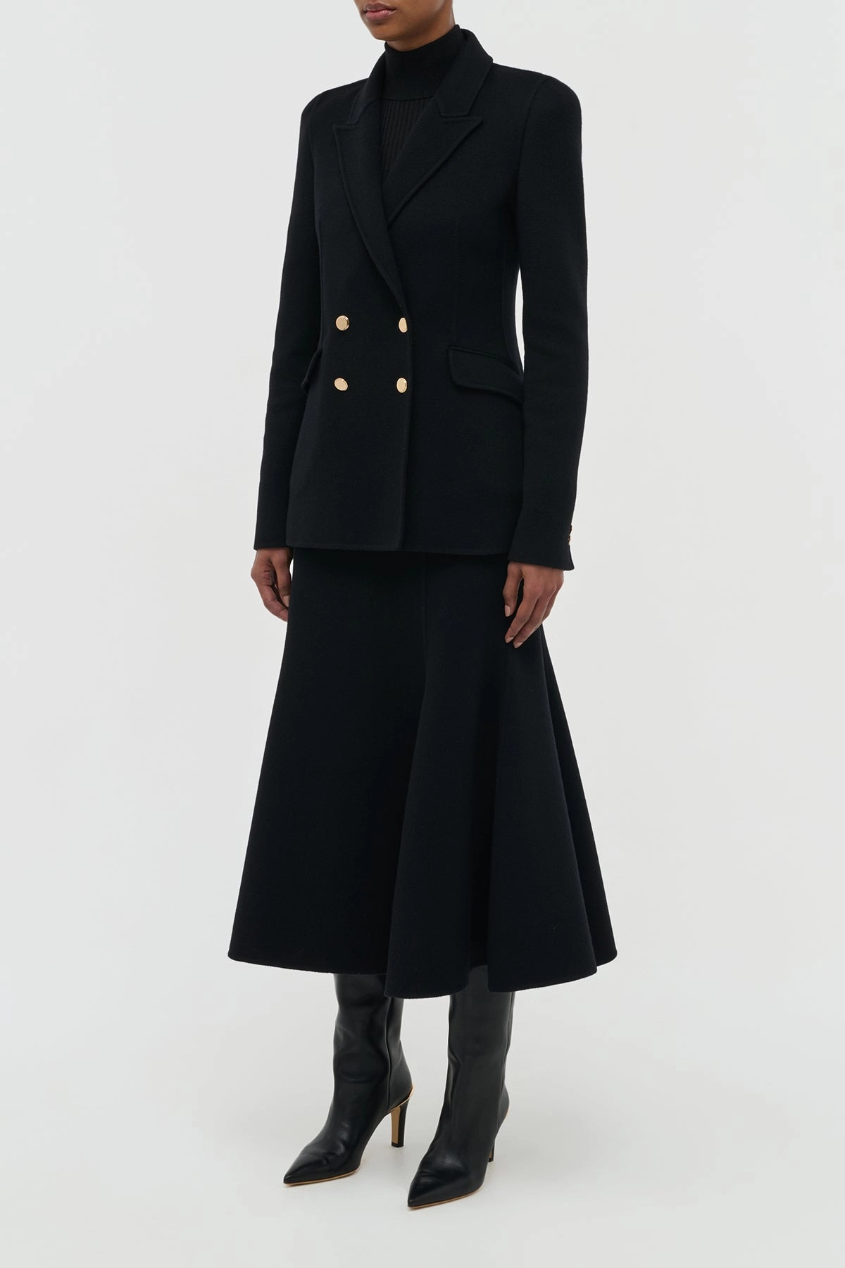 Contemporary Look Sophisticated Comfort Lloyd Blazer in Black Double-Face Recycled Cashmere