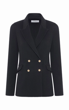 Layered Wear Refined Look Wear Lloyd Blazer in Black Double-Face Recycled Cashmere