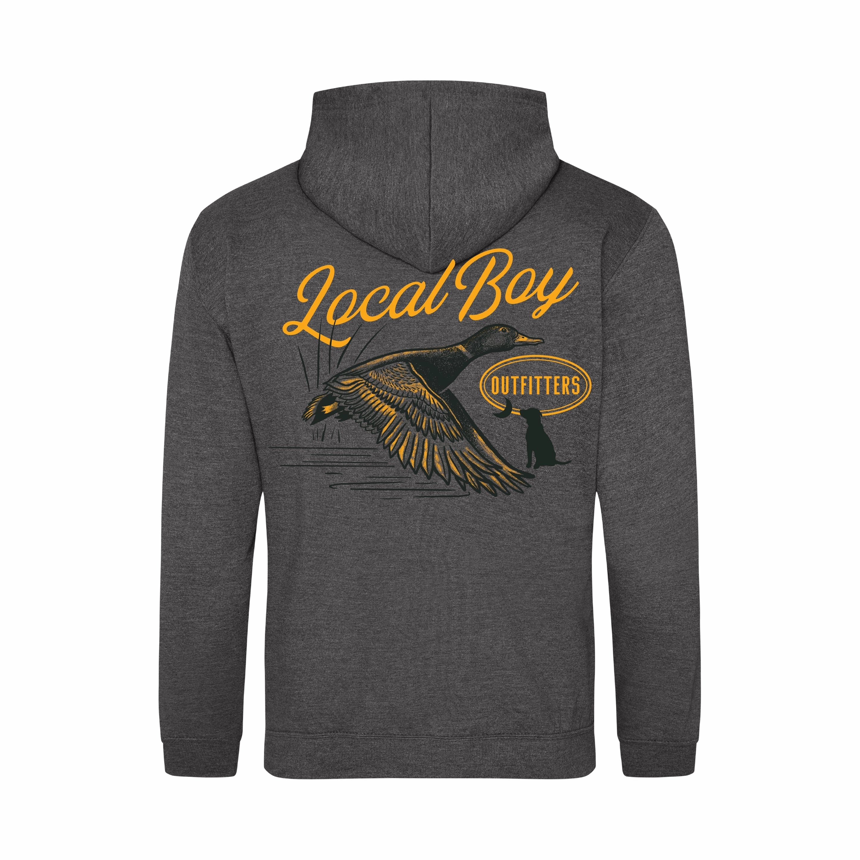 Oversized Fit Zippered Pockets Local Boy Men's Brushwood Hoodie - Moonlit Mallard
