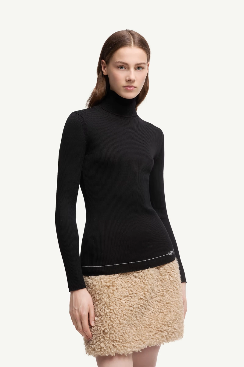 Sustainable Sourcing Certified Flexible Waistband Logo Turtleneck Sweater