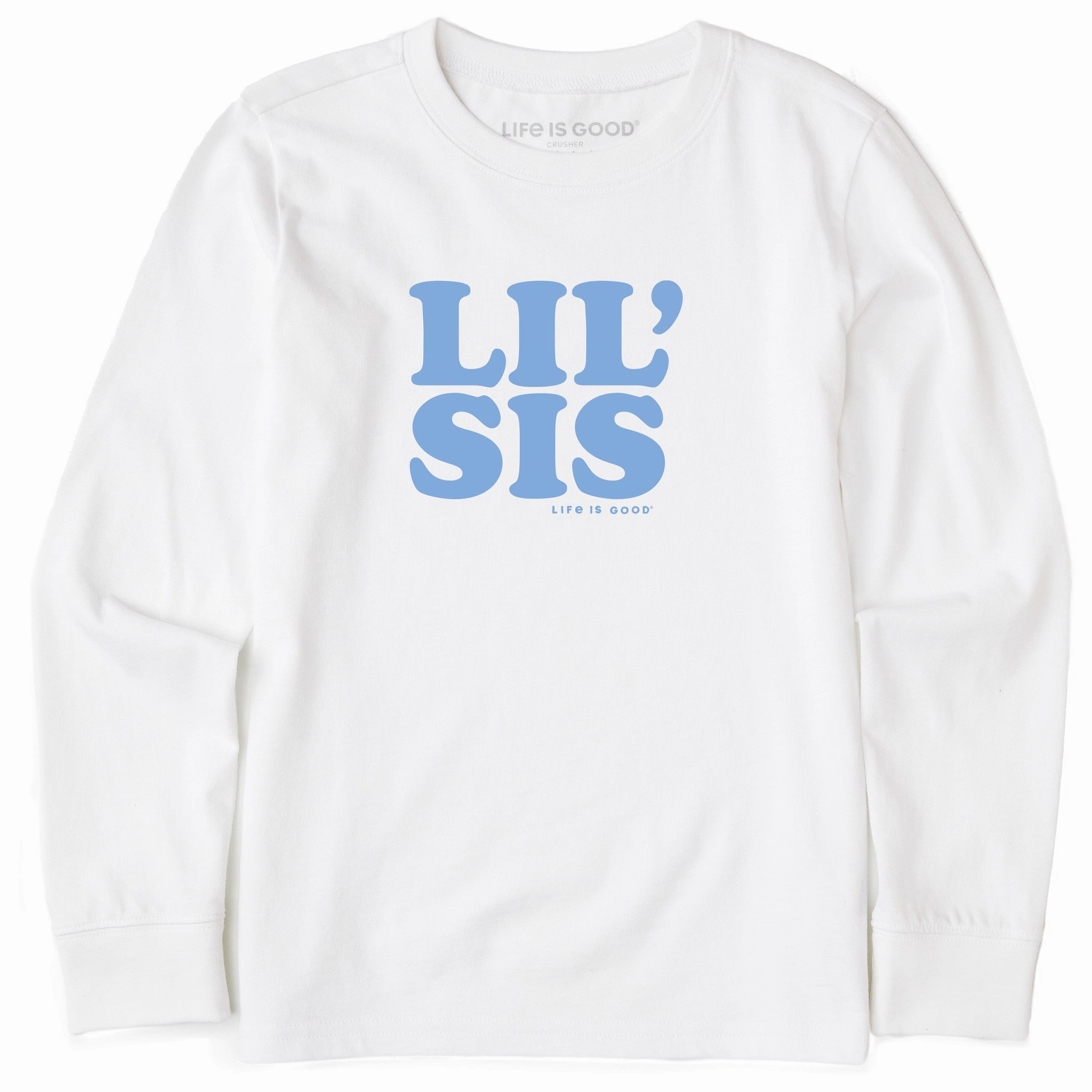 Street Comfort Style Reinforced Neckline Kids Lil Sis Long Sleeve Crusher Tee