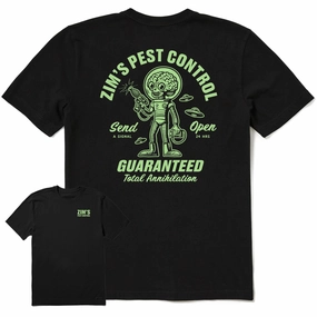 Recommended Garment Washed Texture Men's Zim's Pest Control Short Sleeve Crusher Tee