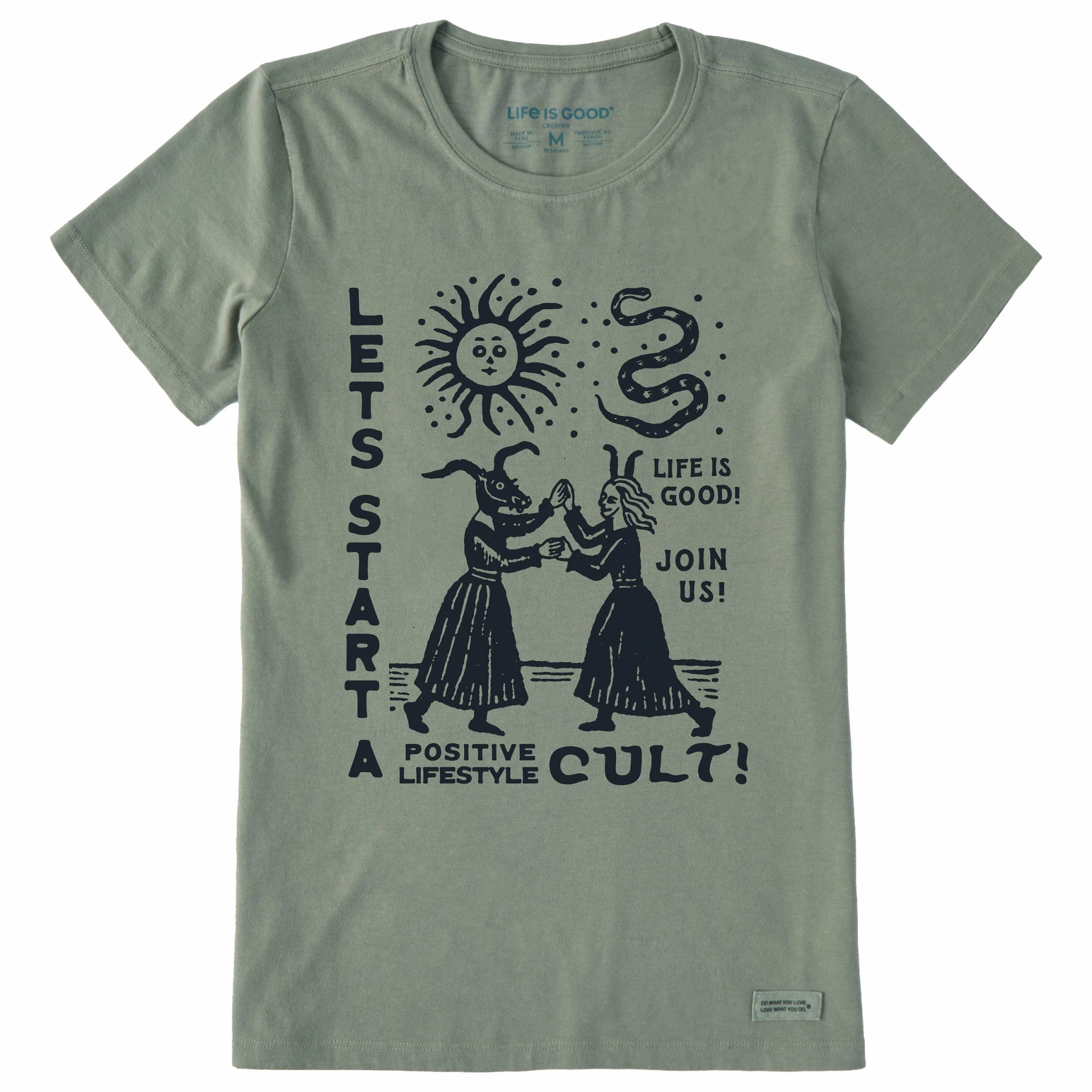 Performance Comfort Fit Comfort Women's Let's Start a Cult Short Sleeve Crusher Tee