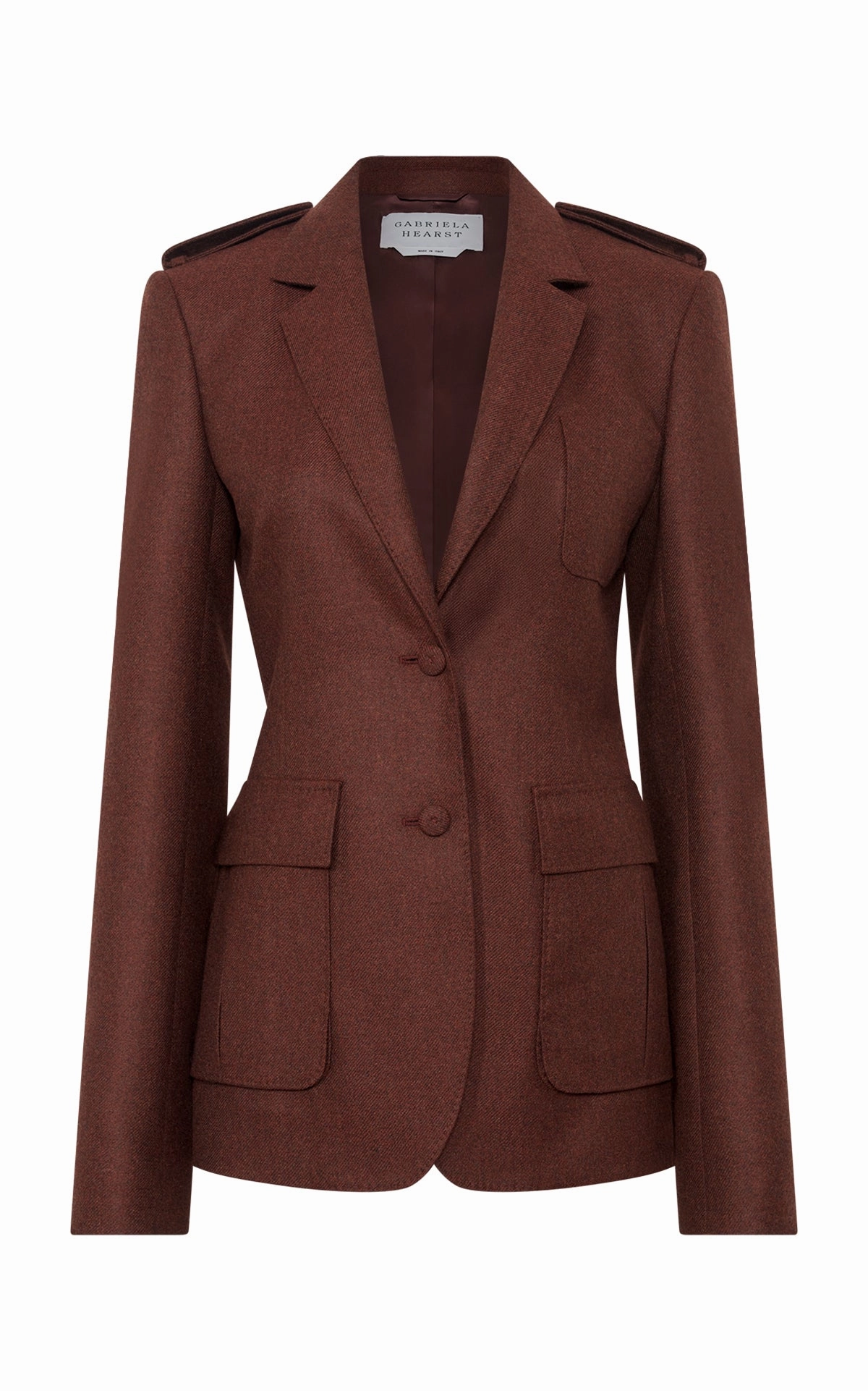 Refined fit Louisa Blazer in Burnt Sienna Wool Cashmere Flannel