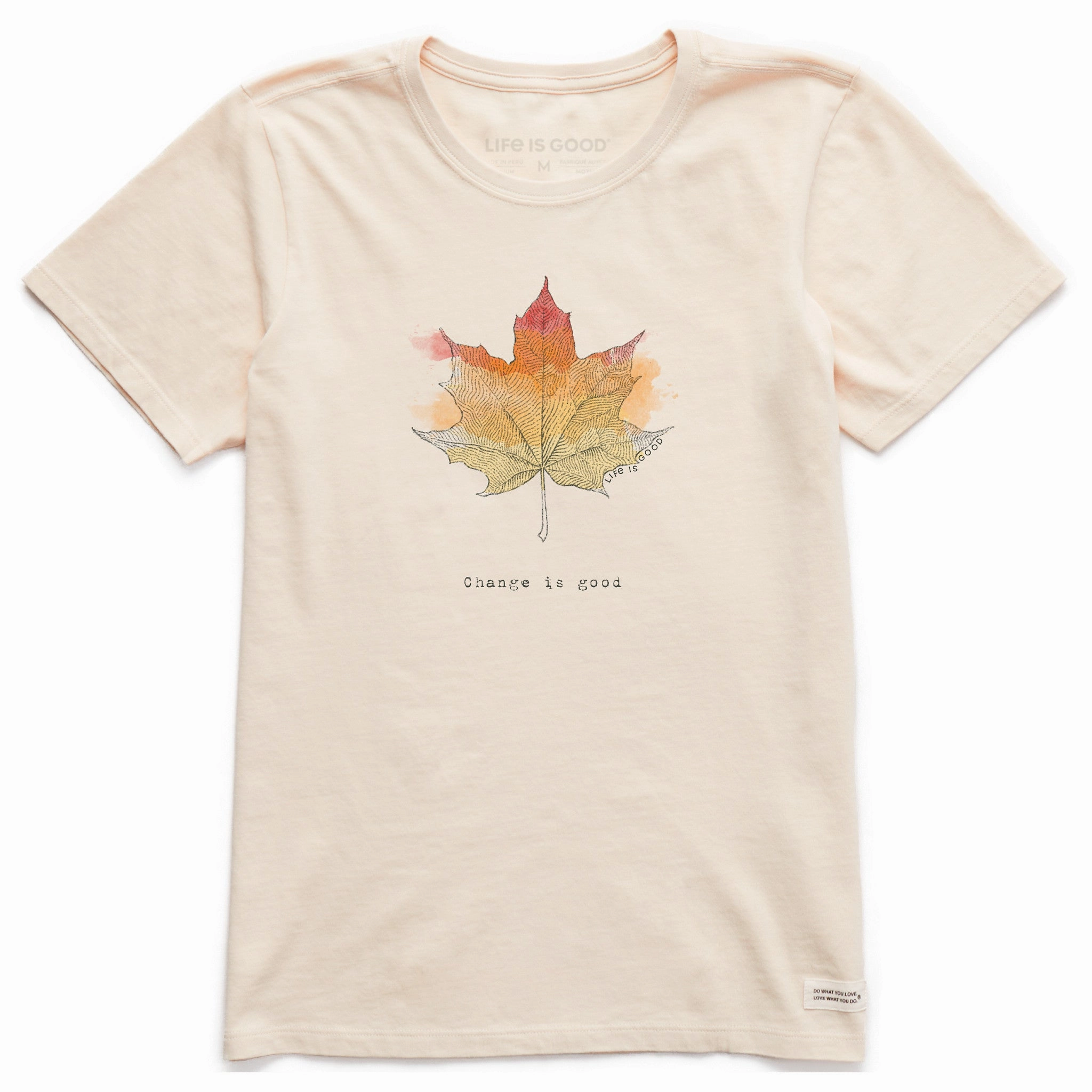 Women's Change Leaf Engraved Short Sleeve Crusher Tee Urban Casual Look Fit for All Seasons