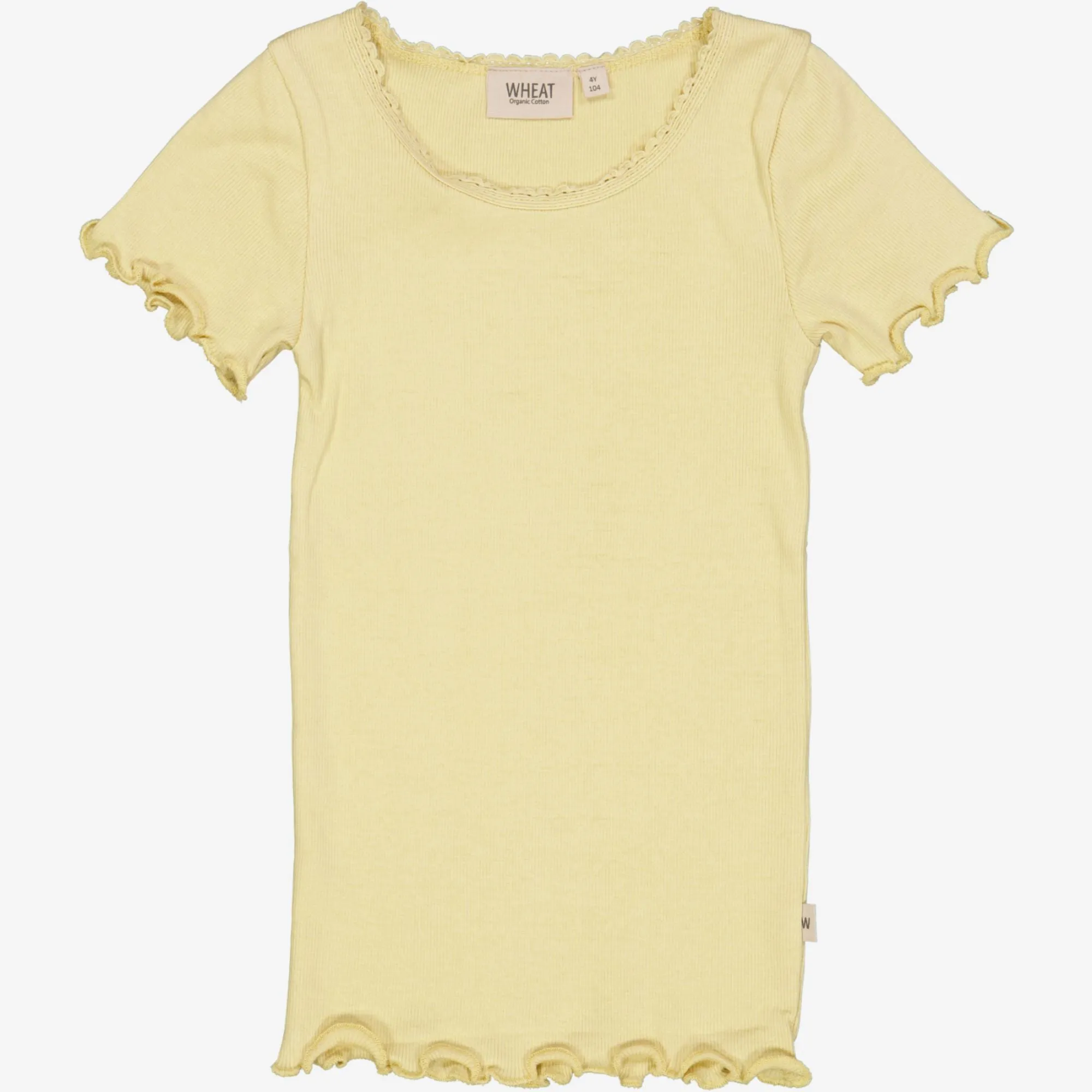 Rib T-Shirt Lace SS - yellow dream Casual Comfort Fit Beach Wear