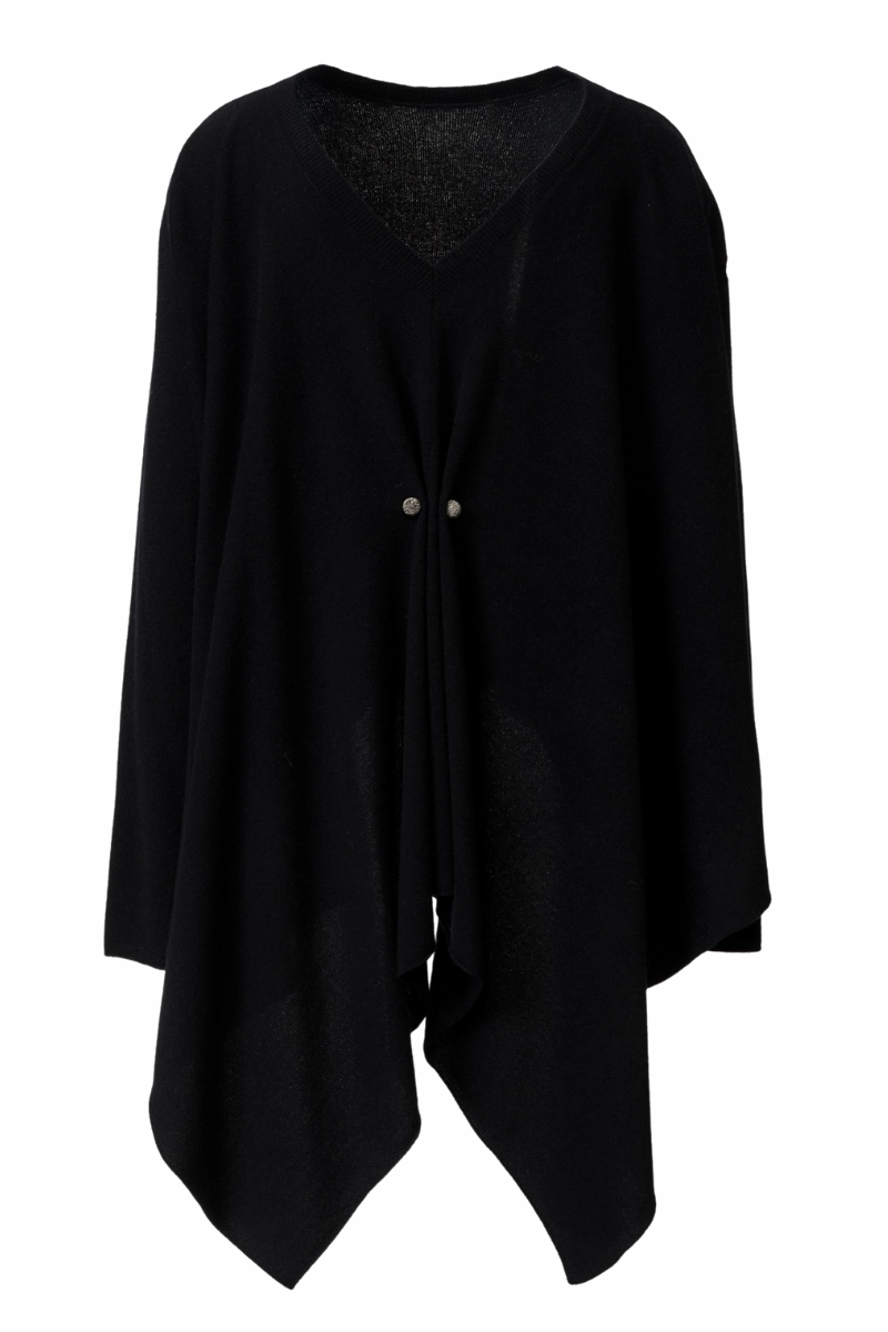 Pierced Cape Sweater Sophisticated Comfort Warm Core
