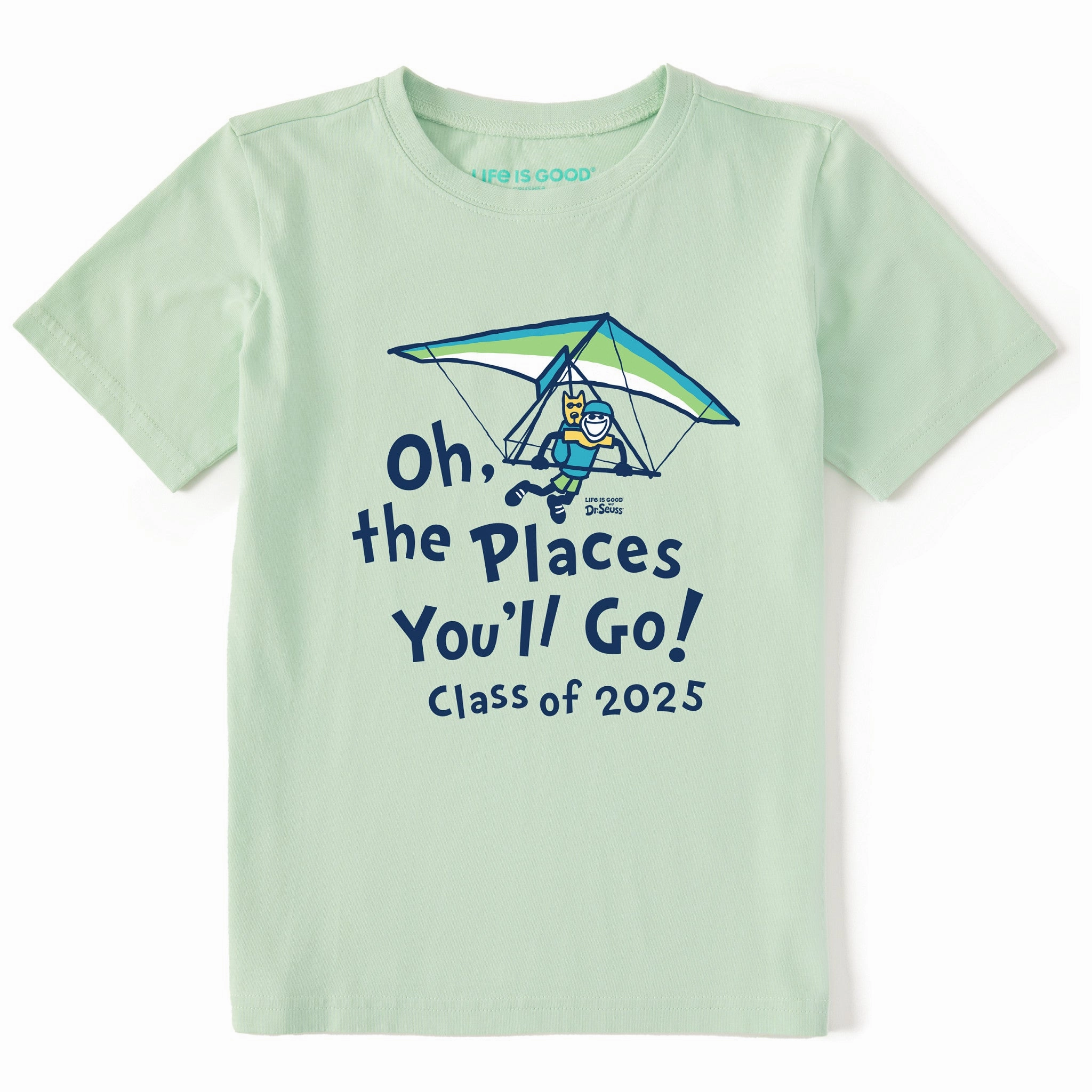 Kids Oh the Places You'll Hangglide 2025 Short Sleeve Crusher Tee EthicalProduction Premium Cotton