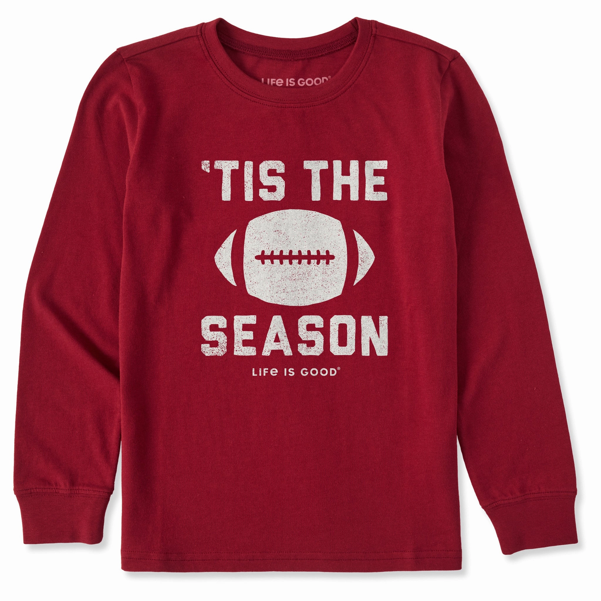 Chill Style Kids Tis The Football Season Long Sleeve Crusher Tee