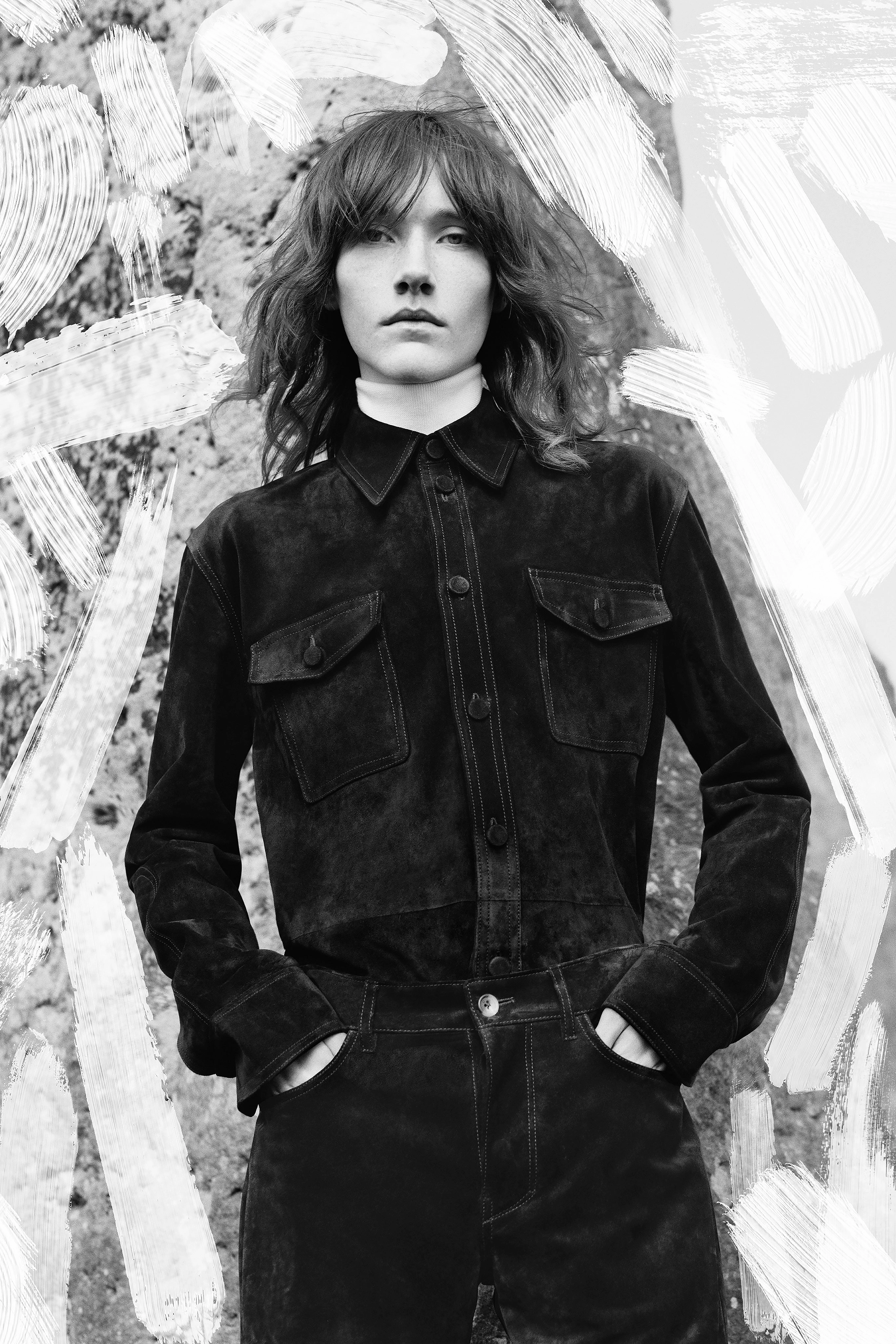 Functional Fashion Lucas Overshirt in Black Suede