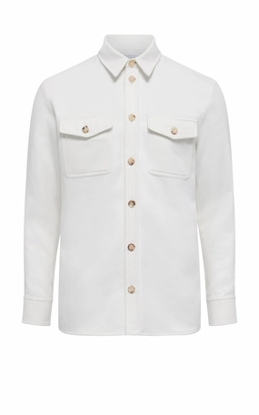 Sport Comfort Sporty Design Lucas Overshirt in Ivory Winter Silk