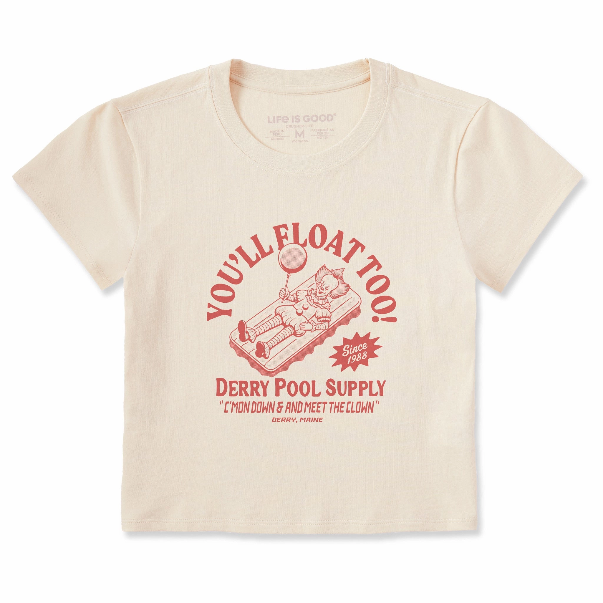 Scoop neck WrinkleResistant Women's You'll Float Too! Crusher-LITE Shrunken Tee