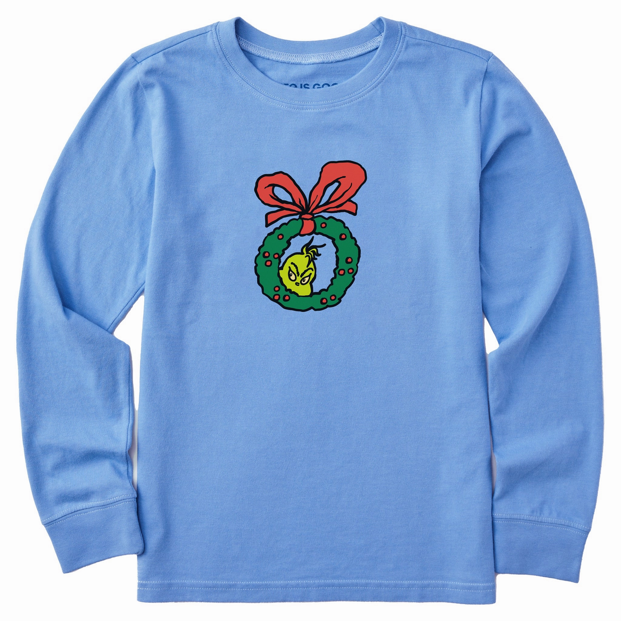 Tagless Comfort Comfy Top Kids Grinch Sneak Peek Long Sleeve Crusher Tee
