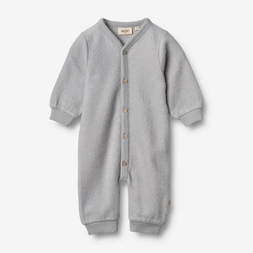 Wool Fleece Jumpsuit | Baby - winter sky Wrinkle Recovery Fabric