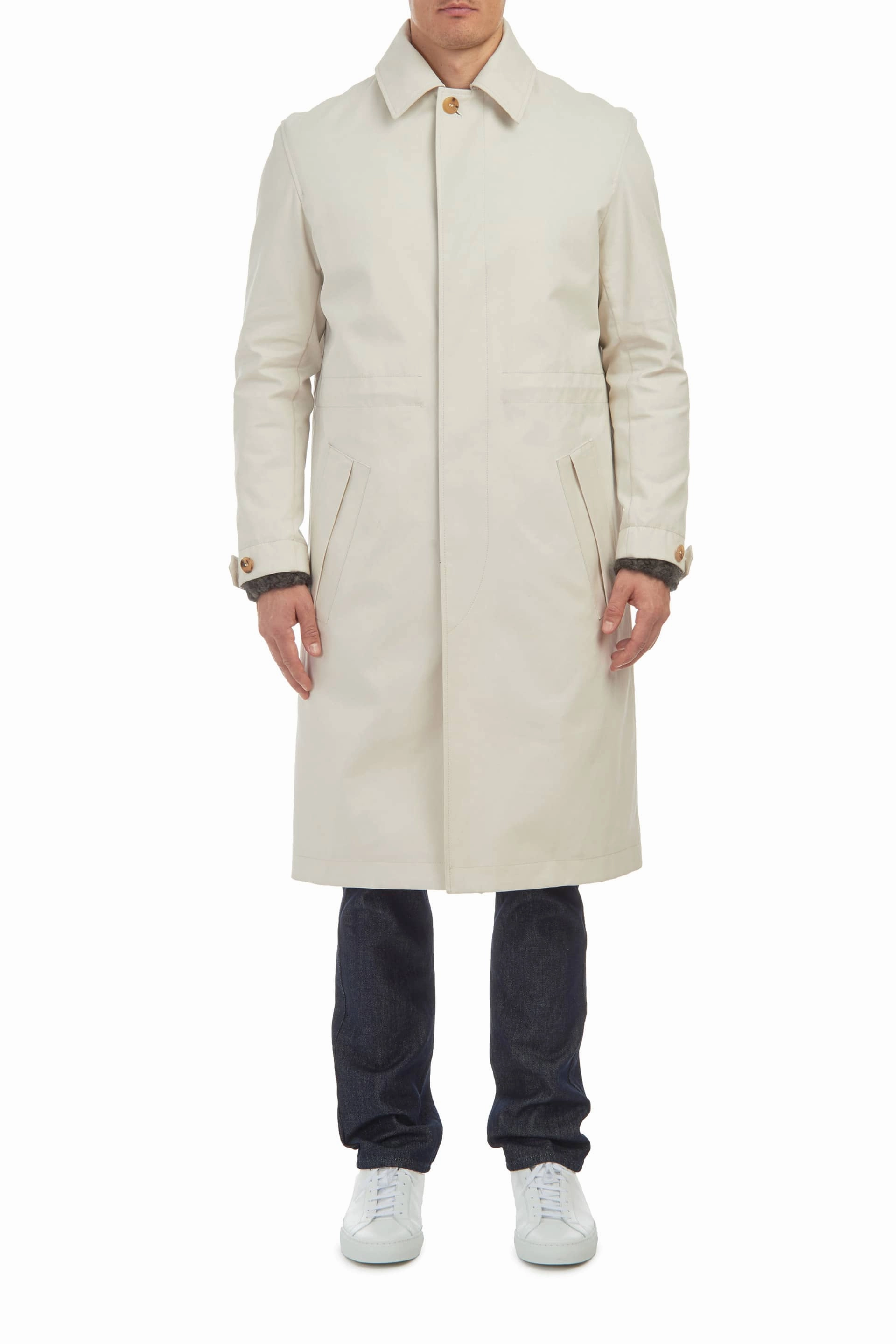 beach scene Malraux Parka in Pale Grey Cotton